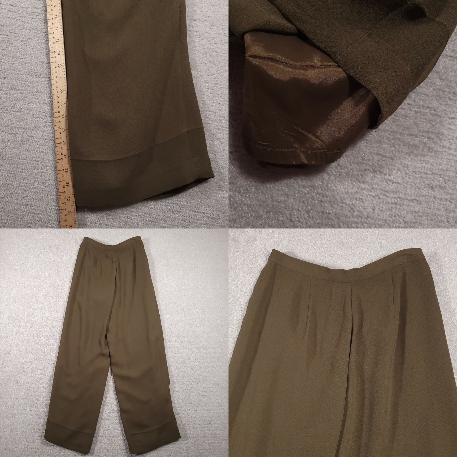 Vintage VINTAGE Casual Corner Dress Pants Women’s 6 Brown Wide-Leg Lined Pleated Zip Pants Size 28" / US 6 / IT 42 - 8 Thumbnail