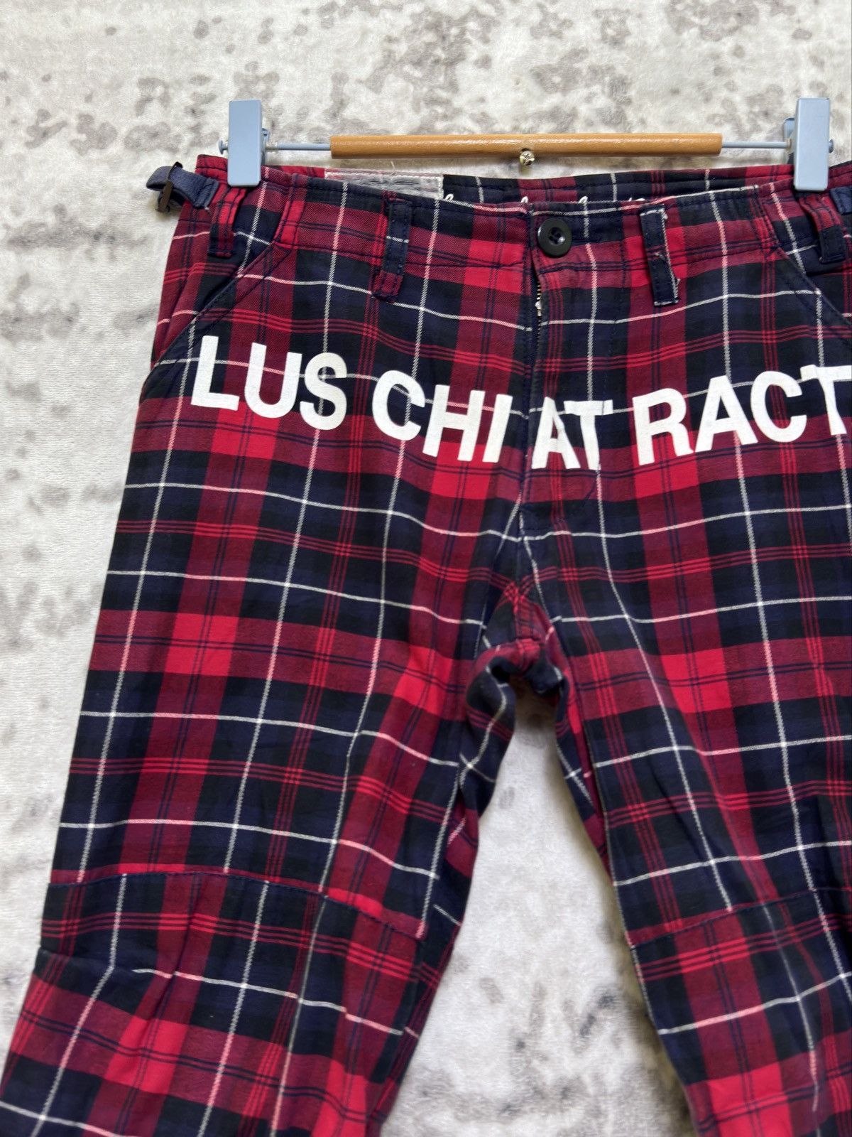 Japanese Brand Vintage Redark “LUS CHI ATRACT” Punk Tartan Plaid Pants Size US 27 - 4 Thumbnail