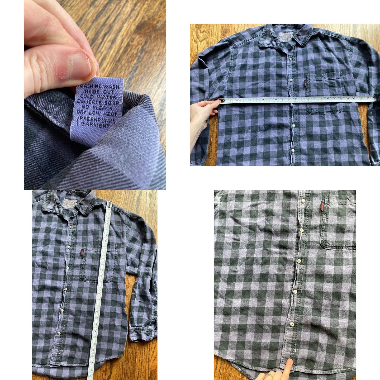 Gramicci VINTAGE Gramicci Flannel Shirt Mens M Purple Plaid Button-Up 90s USA Made Size US M / EU 48-50 / 2 - 8 Thumbnail