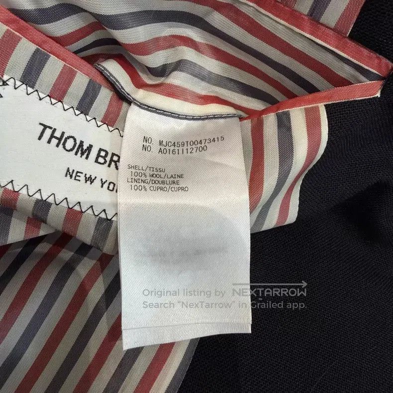 Thom Browne Thom Browne Fringed Leather Jacket with Dark Blue Gold But Size US S / EU 44-46 / 1 - 8 Thumbnail