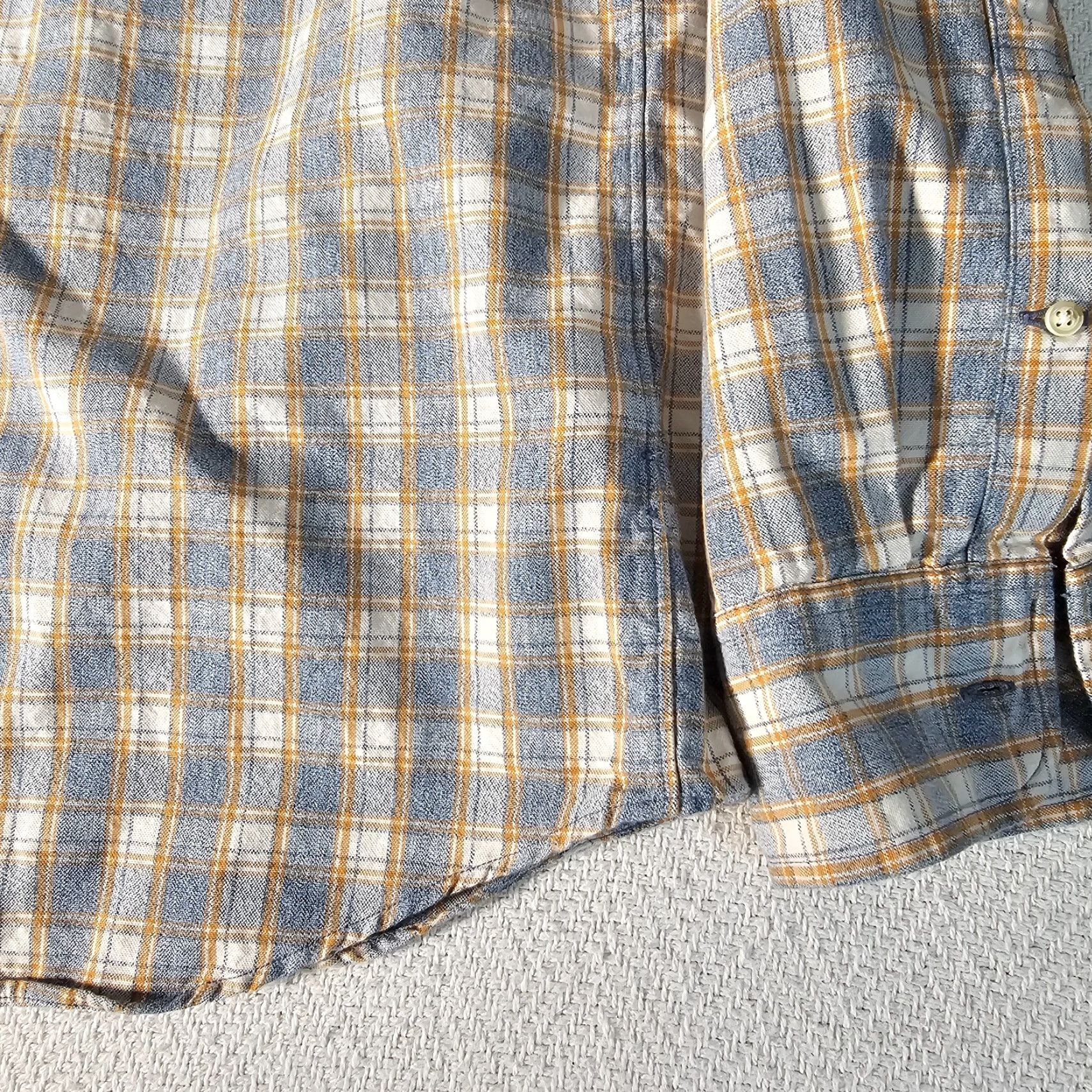 J.Crew VINTAGE J.CREW Men's Cotton Chambray Shirt Long Sleeve Casual Button-Down Plaid Blue Yellow XL Size US XL / EU 56 / 4 - 4 Thumbnail
