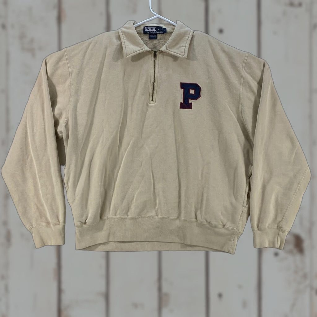 Polo Ralph Lauren VINTAGE Polo Ralph Lauren Sweatshirt 1/4 Zip "P" Logo Pockets Mens L Polos Pullover Shirt Size US L / EU 52-54 / 3 - 1 Thumbnail