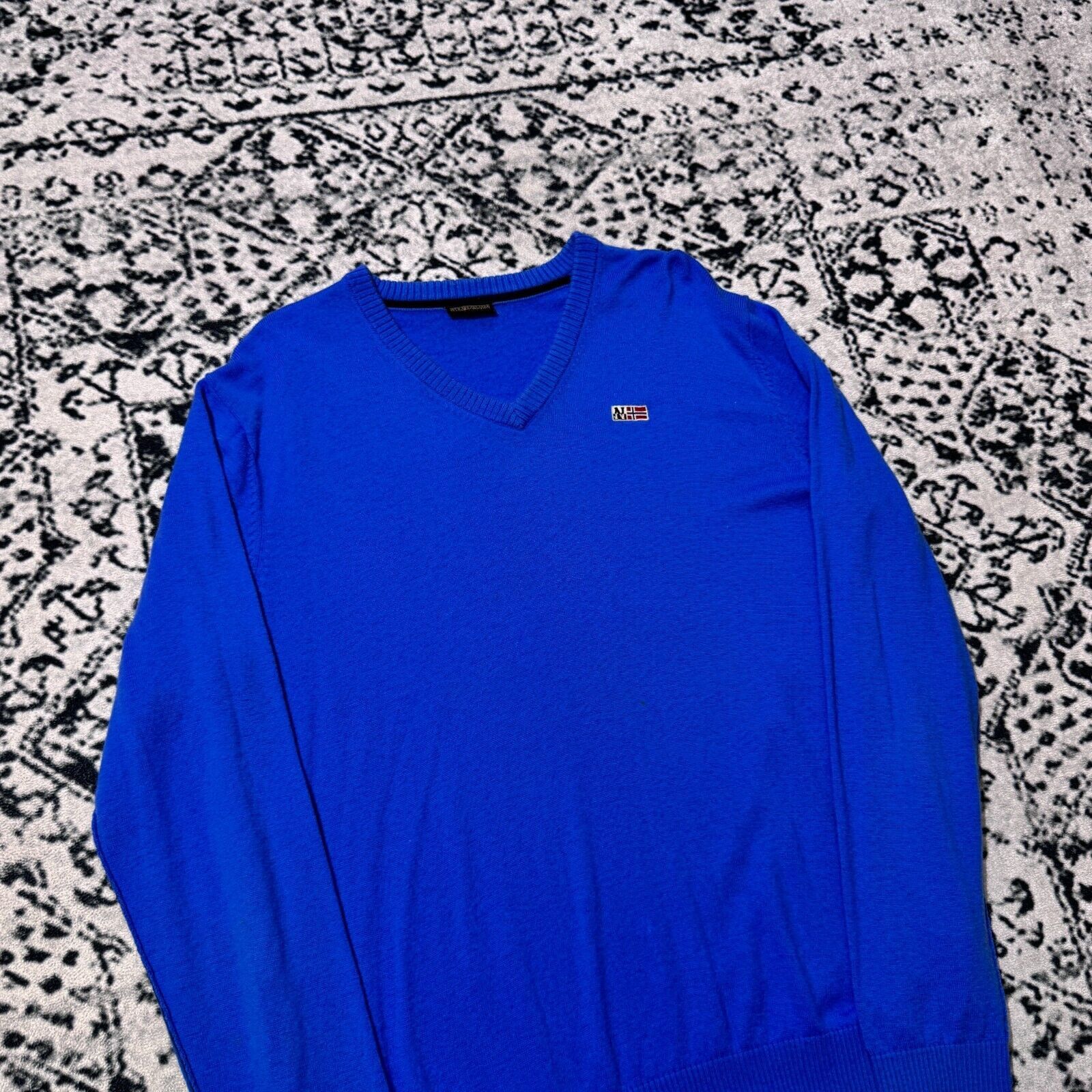 Napapijri × Vintage Vintage Napapijri Blue Wool Sweater Size XL Y2K 90s Hiking Size US XL / EU 56 / 4 - 5 Thumbnail