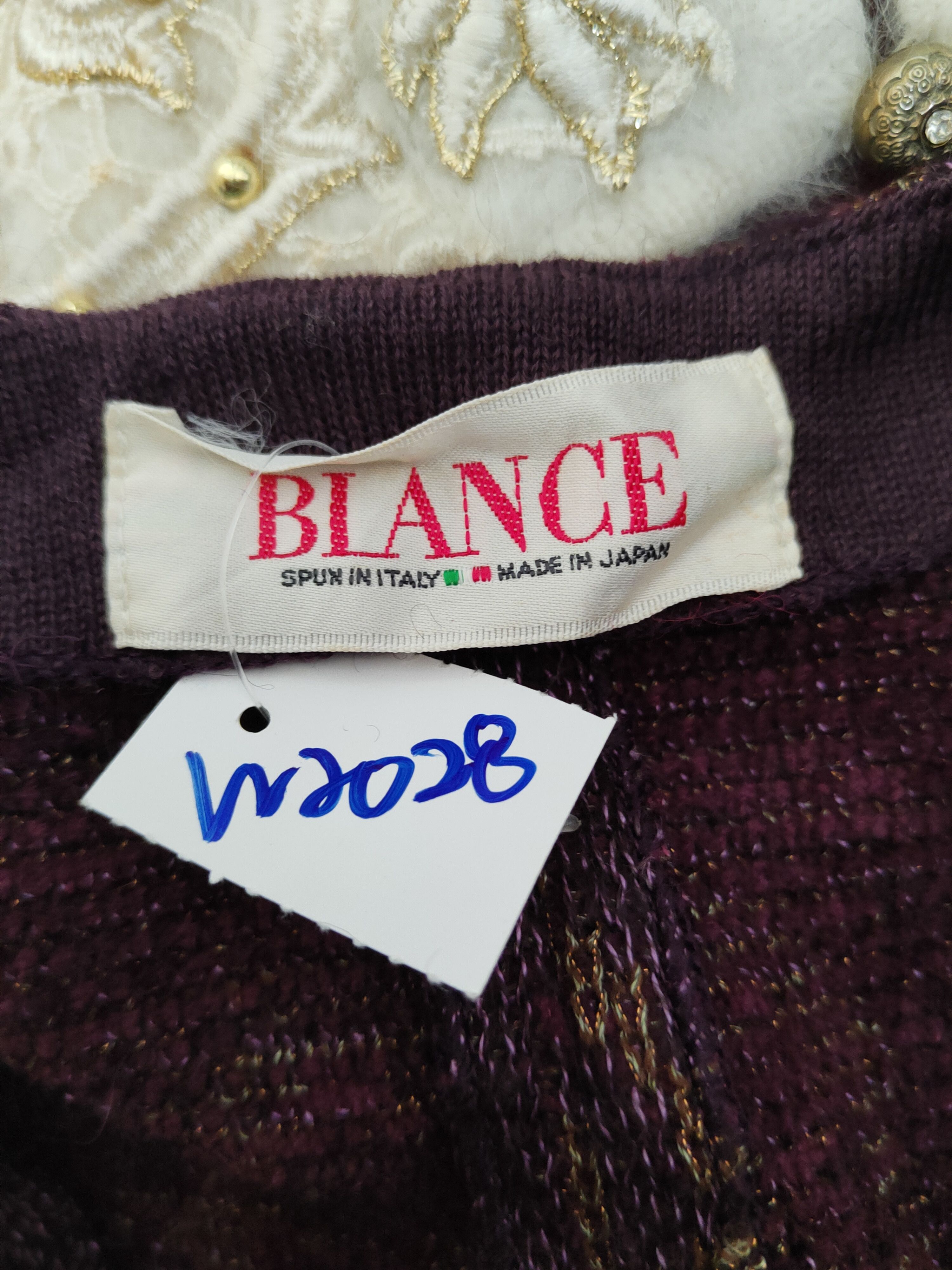 Homespun Knitwear Blance Dark Purple Knitwear Blouses cardigan vintage #W2028 Size M / US 6-8 / IT 42-44 - 11 Thumbnail