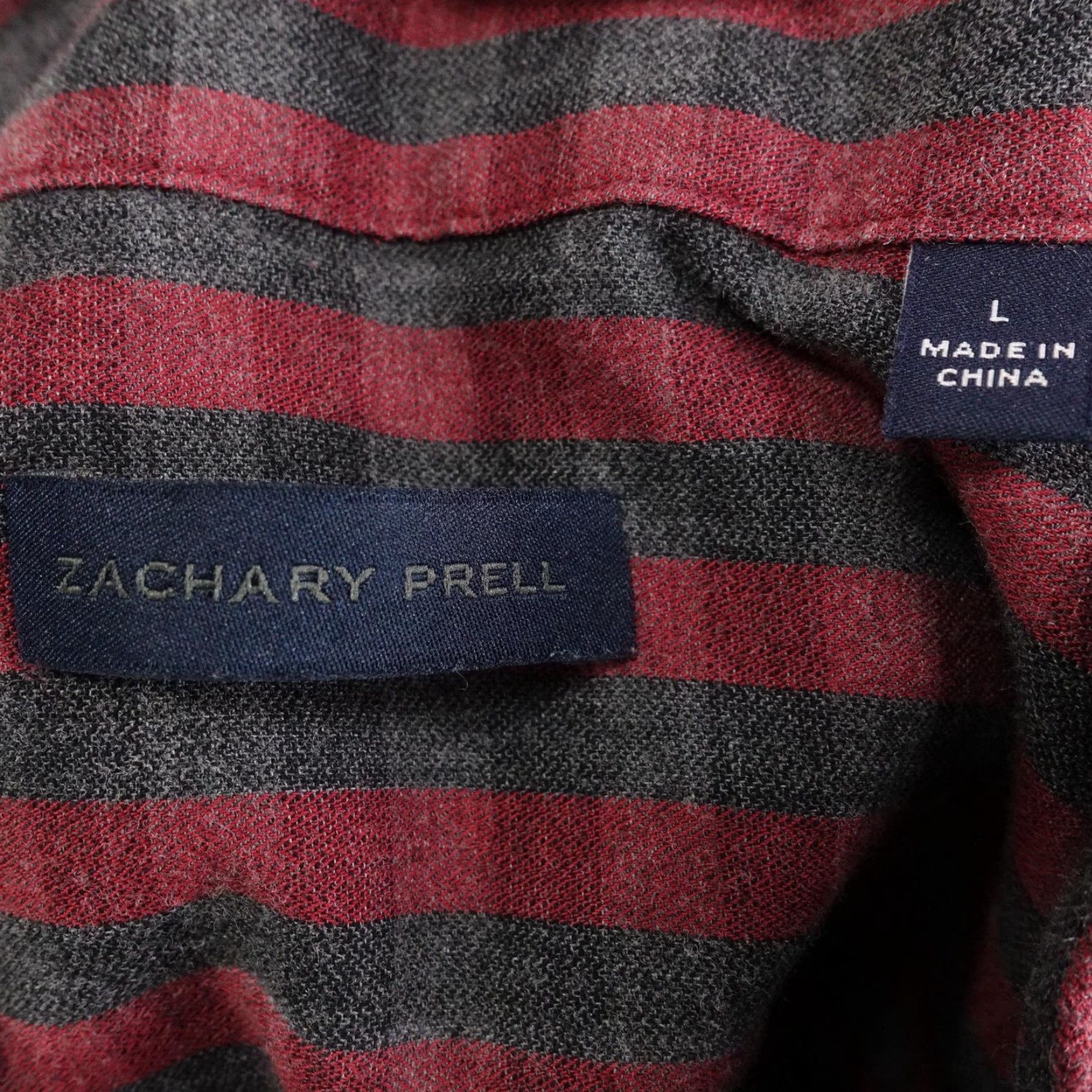 Vintage ZACHARY PRELL Shirt Mens L Red Check Flannel Long Sleeve Button-Up Slim Fit 100% Cotton Size US L / EU 52-54 / 3 - 6 Thumbnail
