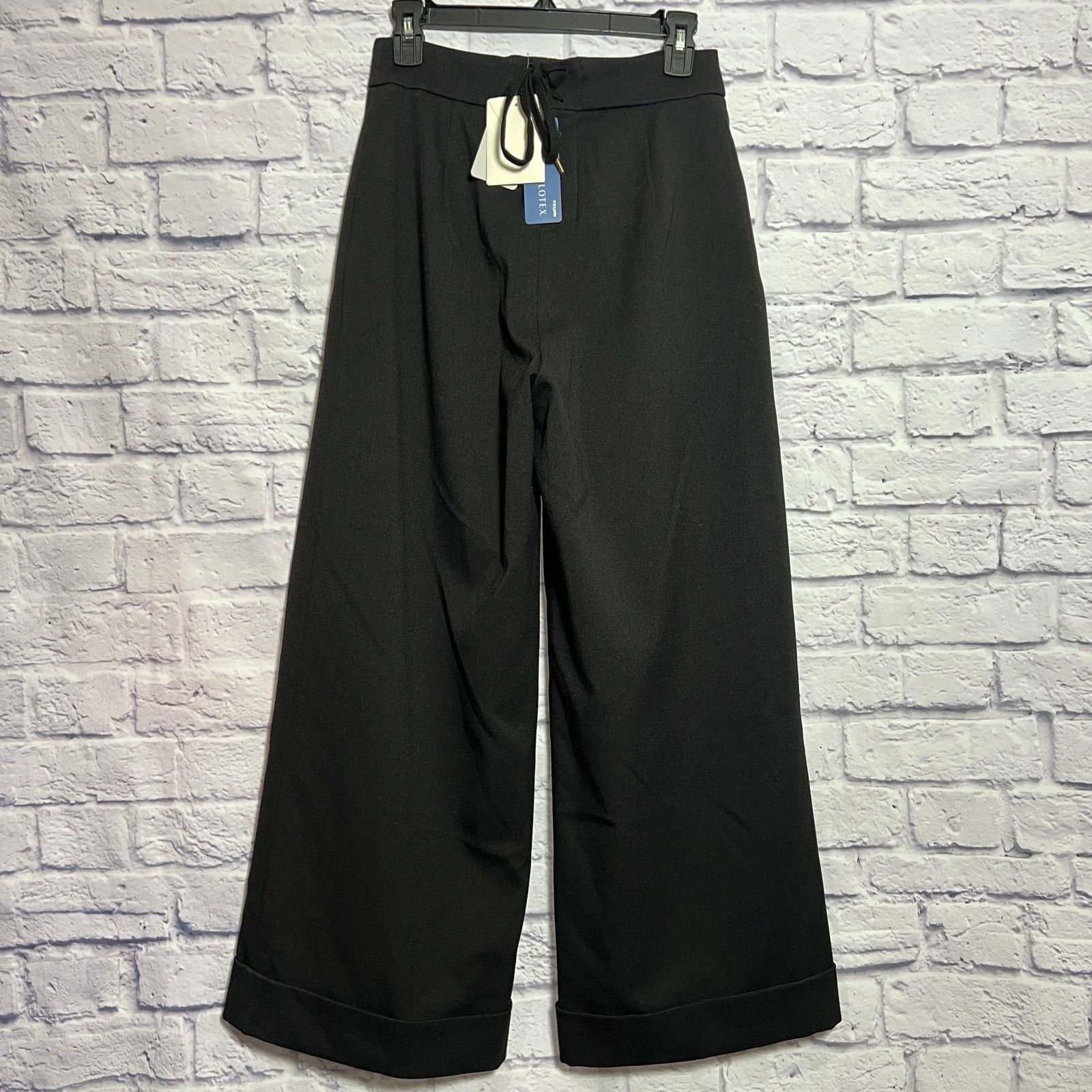 Other SLOBE IENA Wide Leg Lined Lace-Back Cuffed Pants Black 38 Size 26" / US 2 / IT 38 - 2 Thumbnail
