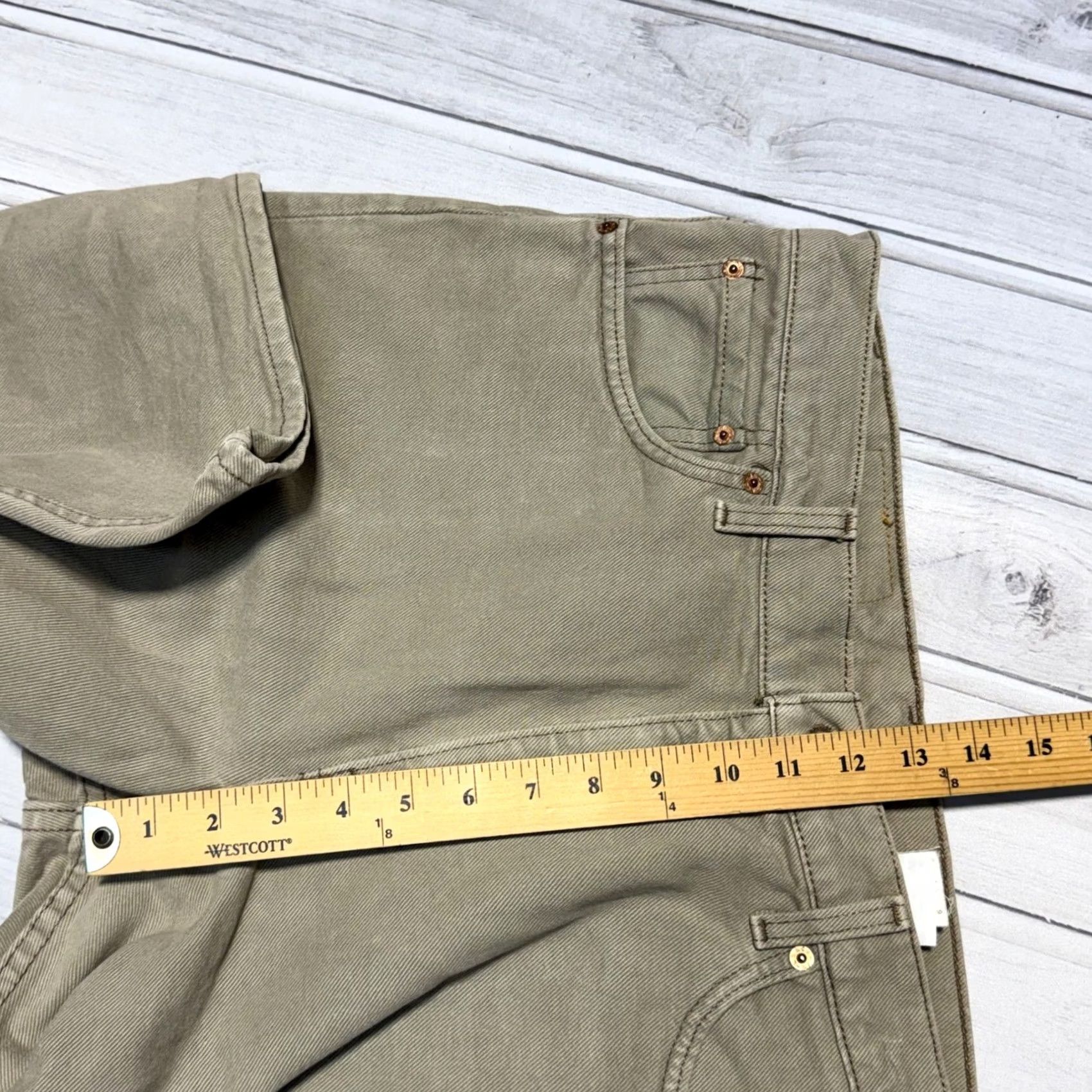 Levi's Levi's 555 Relaxed Fit Straight Leg Jeans Mens 36x34 Khaki Tan Vintage USA Made Size US 36 / EU 52 - 5 Thumbnail