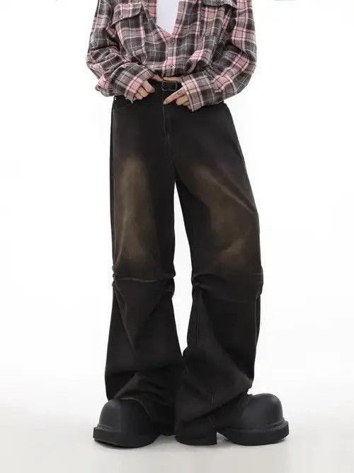 Japanese Brand × Jean Vintage vibe washed pleated straight-leg jeans Size US 32 / EU 48 - 2 Thumbnail