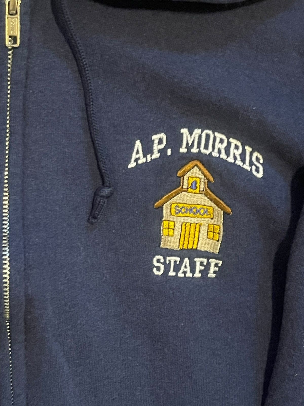 Jerzees × Vintage Vintage Y2K Blue Jerzees A.P. Morris Full Zip Hoodie Sz S Size US S / EU 44-46 / 1 - 3 Thumbnail