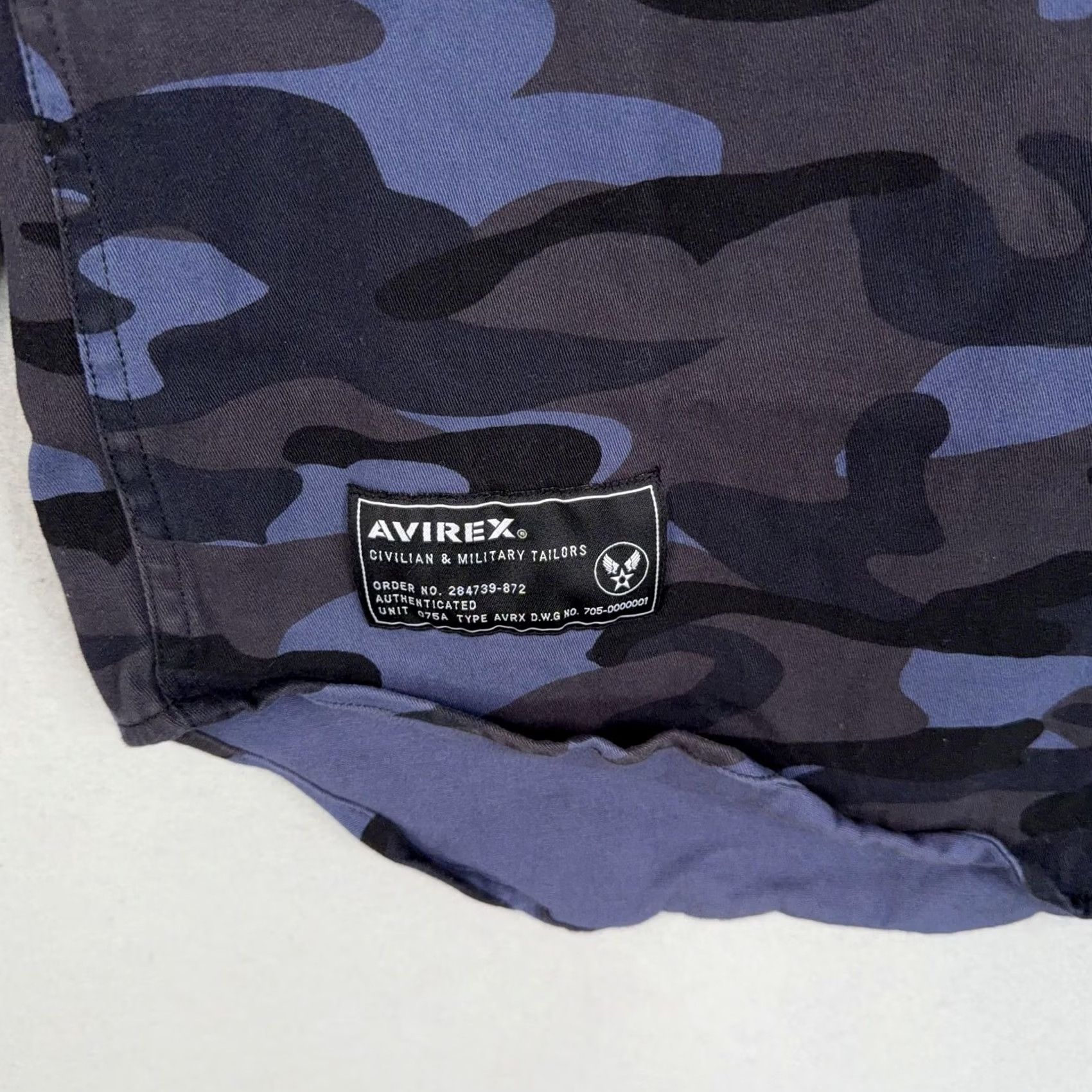 Avirex Avirex Shirt Mens Large Blue Camo Military Button Front Casual Utility Officer Size US L / EU 52-54 / 3 - 4 Thumbnail