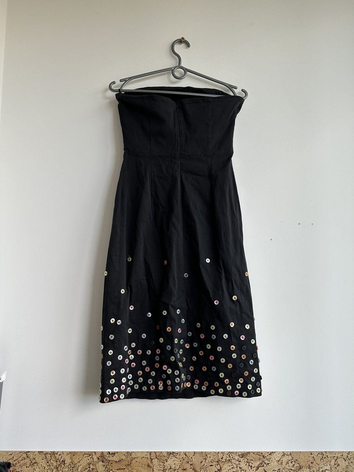 Moschino MOSCHINO JEANS Buttons Decorated Black Strapless Dress US 8 Size M / US 6-8 / IT 42-44 - 2 Thumbnail