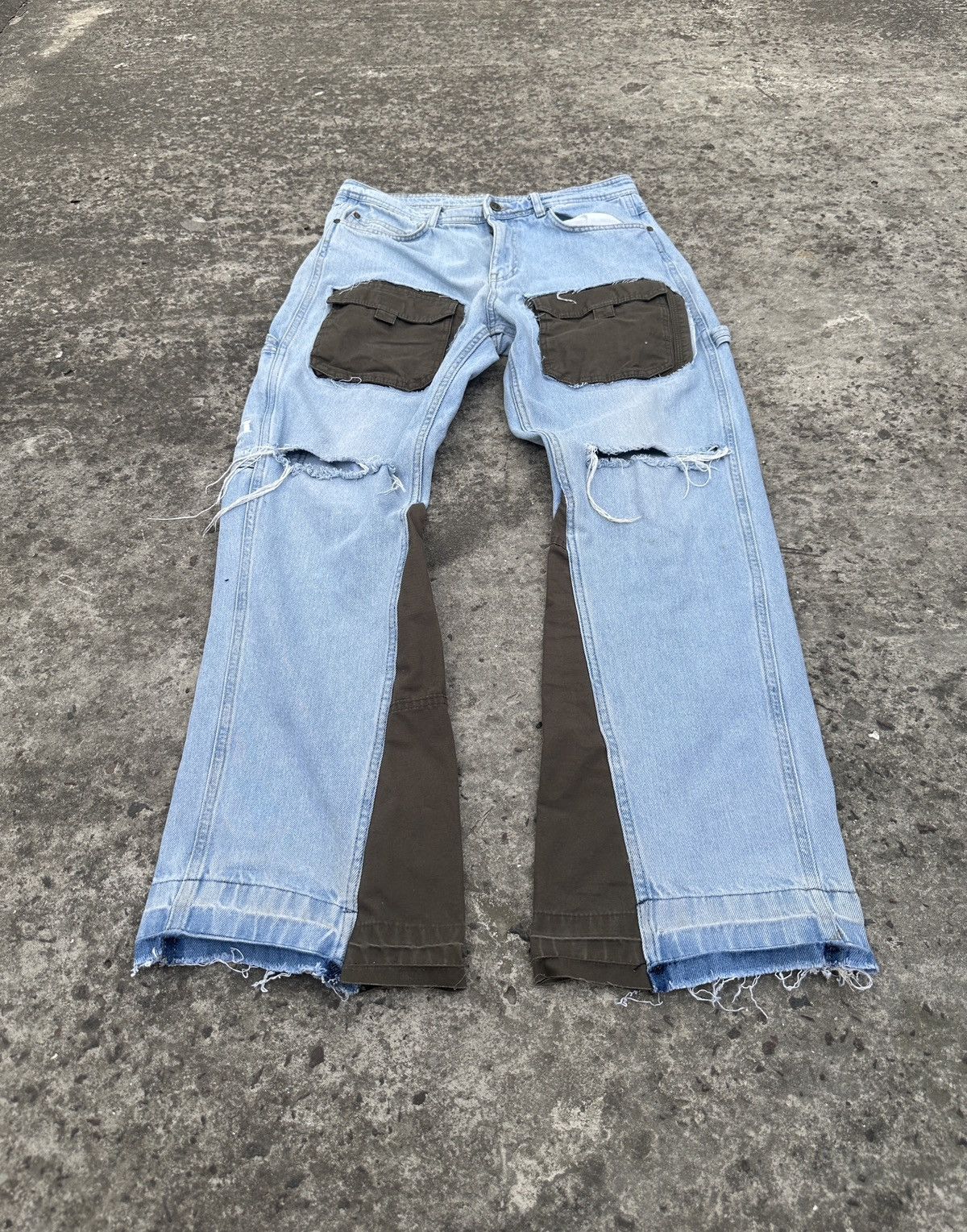 Karl Kani Y2K Vintage Karl Kani Custom Cargo Jeans Streetwear Rare USA Size US 32 / EU 48 - 1 Thumbnail