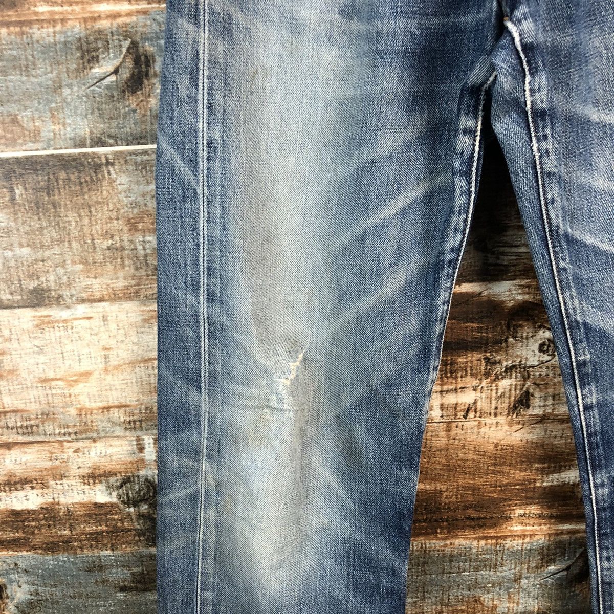 Levi's D Levis 504 Big E selvedge Distressed Denim Pants #A2579 Size US 29 - 9 Thumbnail