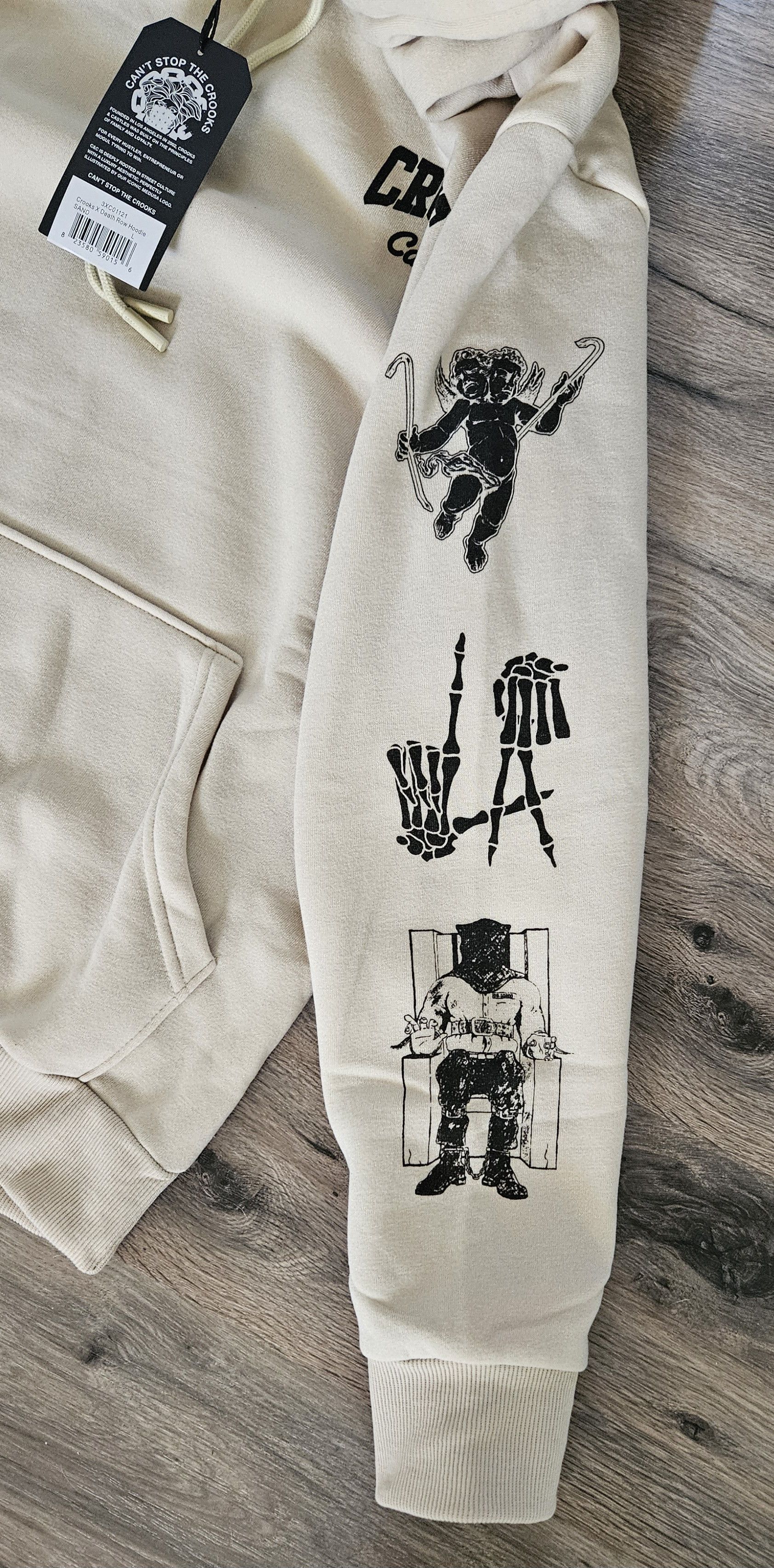 Crooks & Castles Crooks & Castles Men's Death Row Beige Hoodie Size Large Size US L / EU 52-54 / 3 - 3 Thumbnail