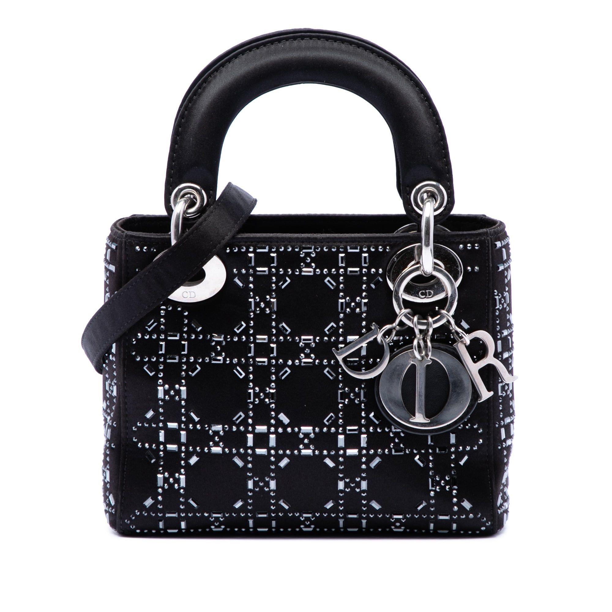 Dior Mini Satin Cannage Strass Crystal Embellished Lady Dior Size ONE SIZE - 1 Thumbnail