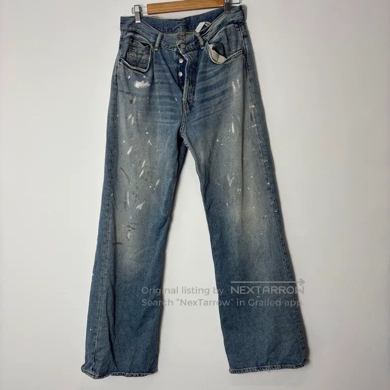 Acne Studios Acne Studios Washed Blue Splatter-Painted Denim Pants Size US 32 / EU 48 - 1 Thumbnail