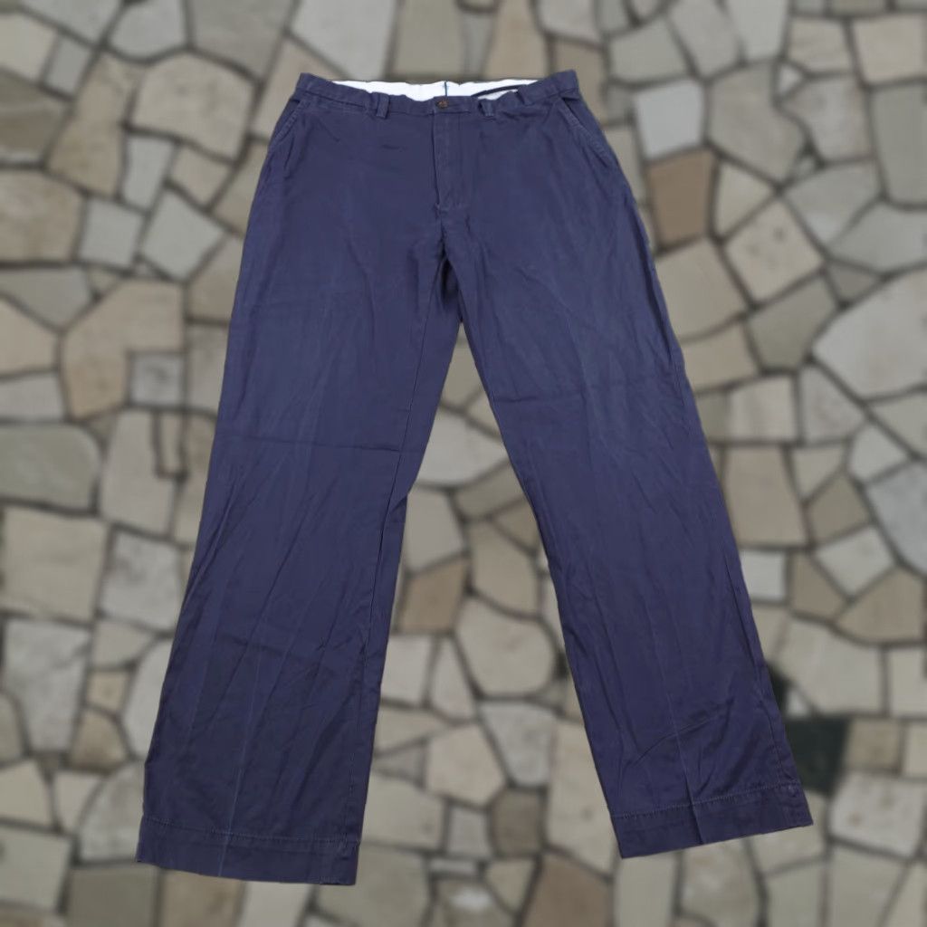Ralph Lauren VINTAGE Ralph Lauren Pants Mens 35x32 Chino Straight Leg Cotton Twill Navy Blue Flat Front Pockets 35 Inseam Mens Size US 35 - 1 Thumbnail