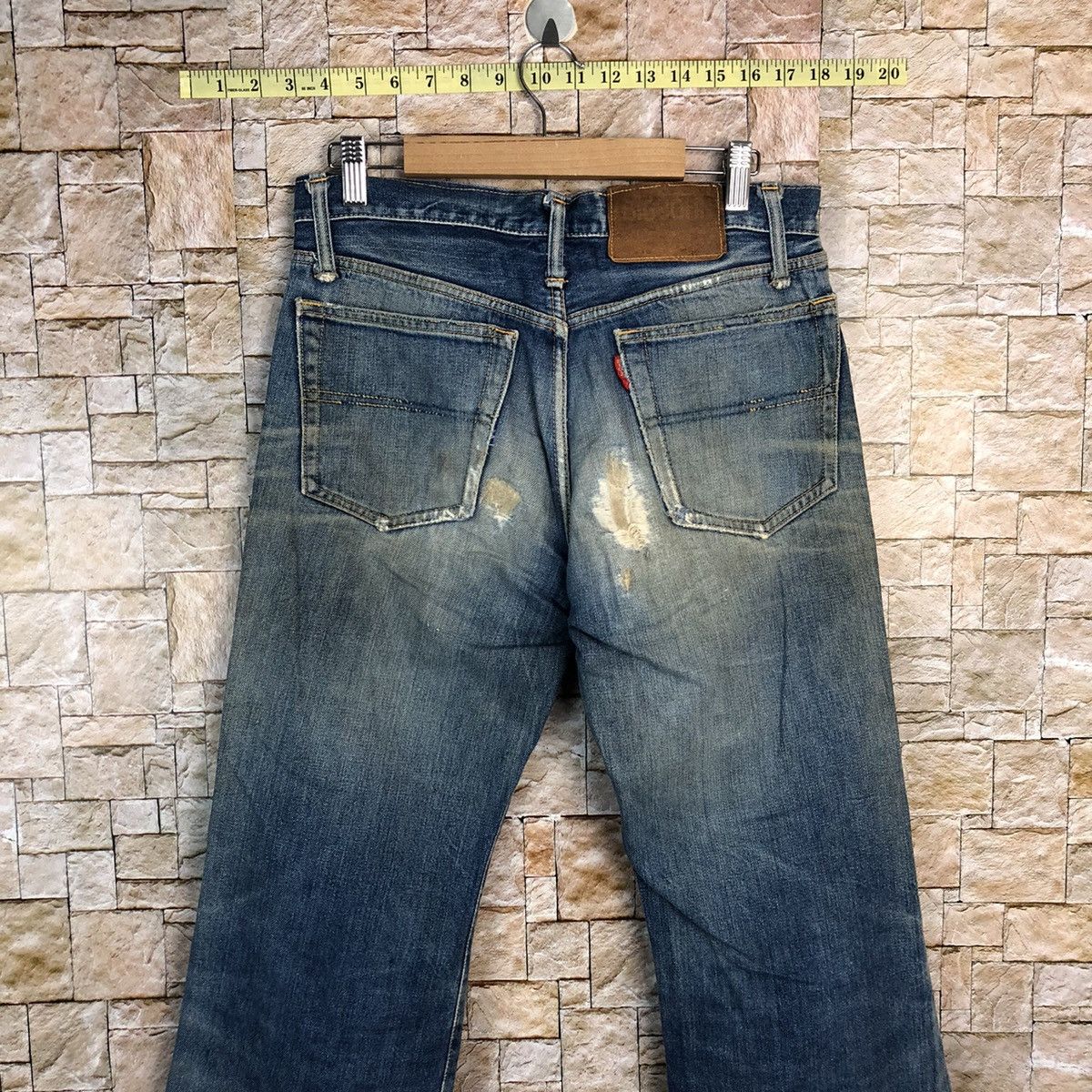 Big John Big John selvedge vintage Blue Distressed Denim Pants #A345 Size US 31 - 13 Thumbnail