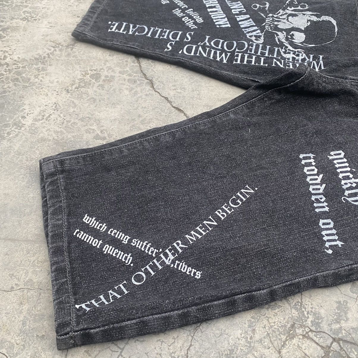If Six Was Nine × Japanese Brand × Seditionaries Punk Poem Denim Short Size US 30 / EU 46 - 5 Thumbnail