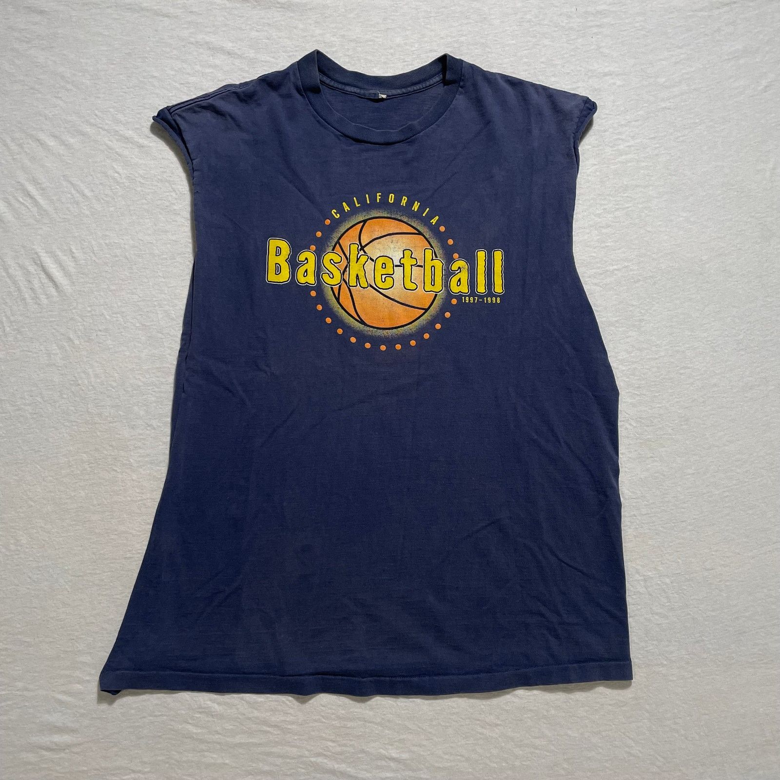 Vintage CAL Basketball Cutoff Tank Size (XL/2XL) Size US XL / EU 56 / 4 - 2 Thumbnail