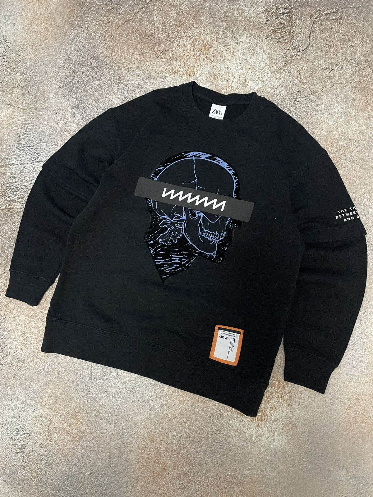 Zara Zara Big Scull Logo Black Crew Neck Sweatshirt Size US M / EU 48-50 / 2 - 2 Thumbnail