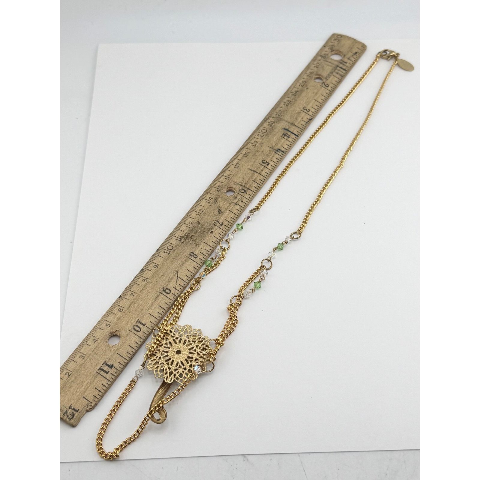 Vintage Vintage crystal filigree elephant chain necklace Size ONE SIZE - 5 Thumbnail