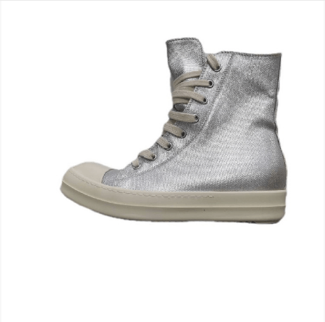 Rick Owens Rick Owens Silver High Canvas Sneakers Size 36 Size US 6 / IT 36 - 5 Thumbnail