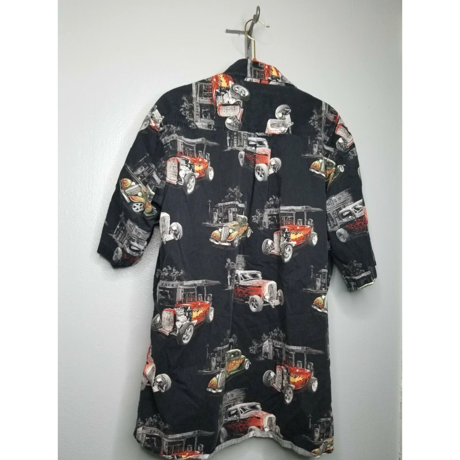 Etro VINTAGE RedHead Shirt Classic Button-Up Short Sleeve Mens L Black Retro Car Theme 90s/Classic Car Mens L Black Retro Hotrod Shirt Size US L / EU 52-54 / 3 - 2 Thumbnail