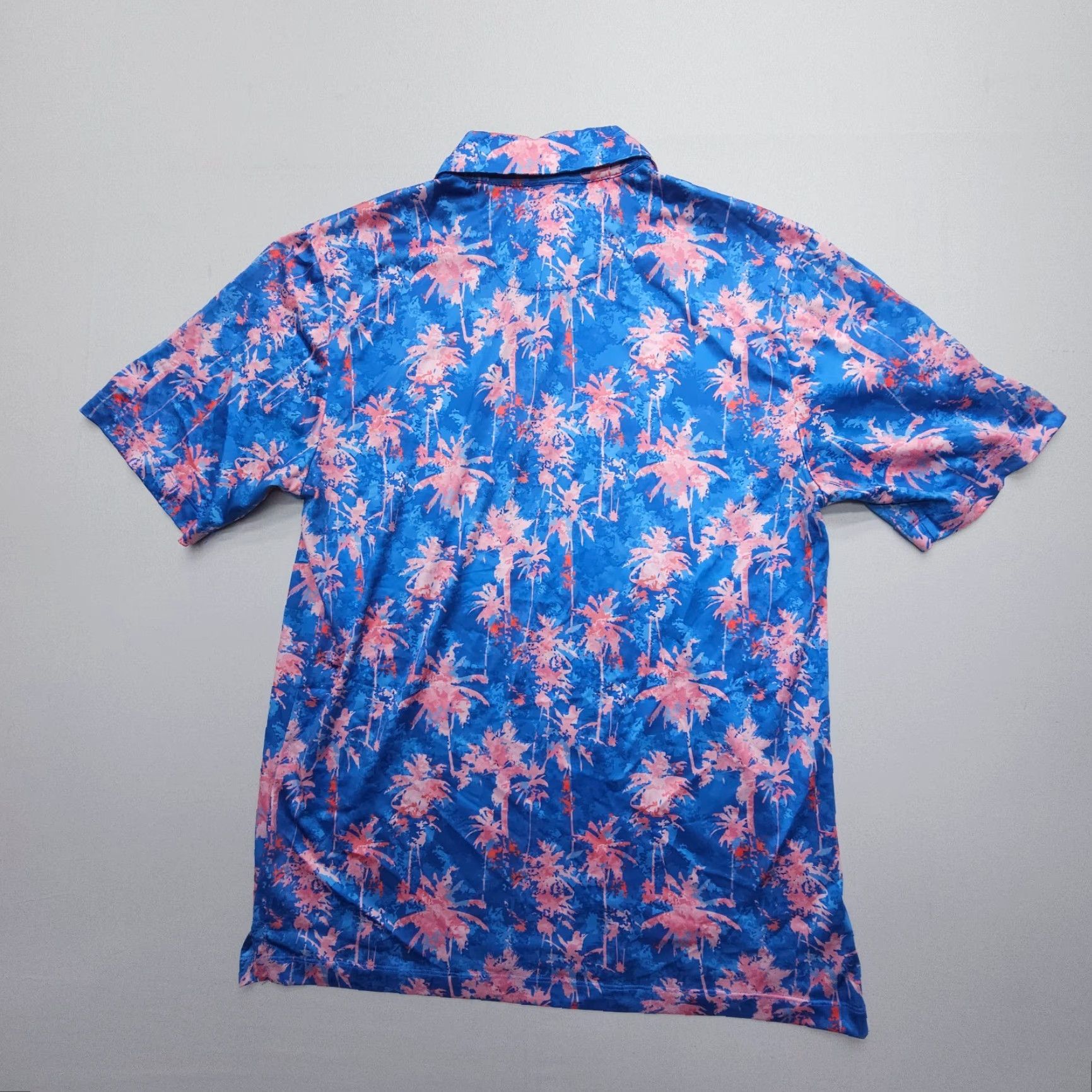 Vintage Con.Struct Quick Dry Performance Polo Mens Medium Tropical Print Stretch Golf Size US M / EU 48-50 / 2 - 2 Thumbnail