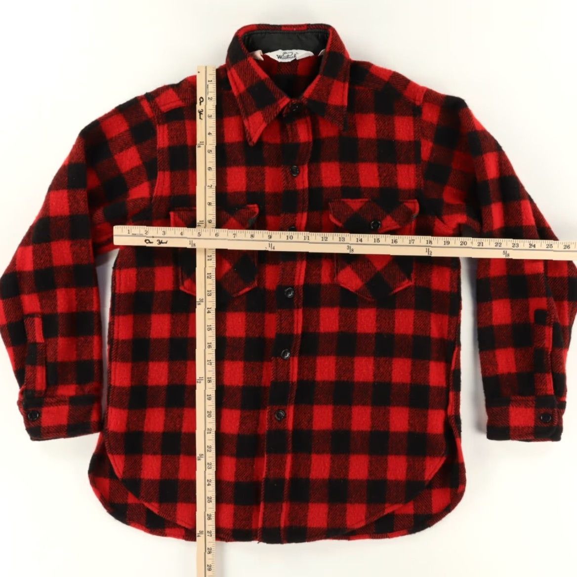 Vintage VTG Woolrich Heavy Mackinaw Wool Plaid Button Up Shirt Red Men's L Size US L / EU 52-54 / 3 - 3 Thumbnail