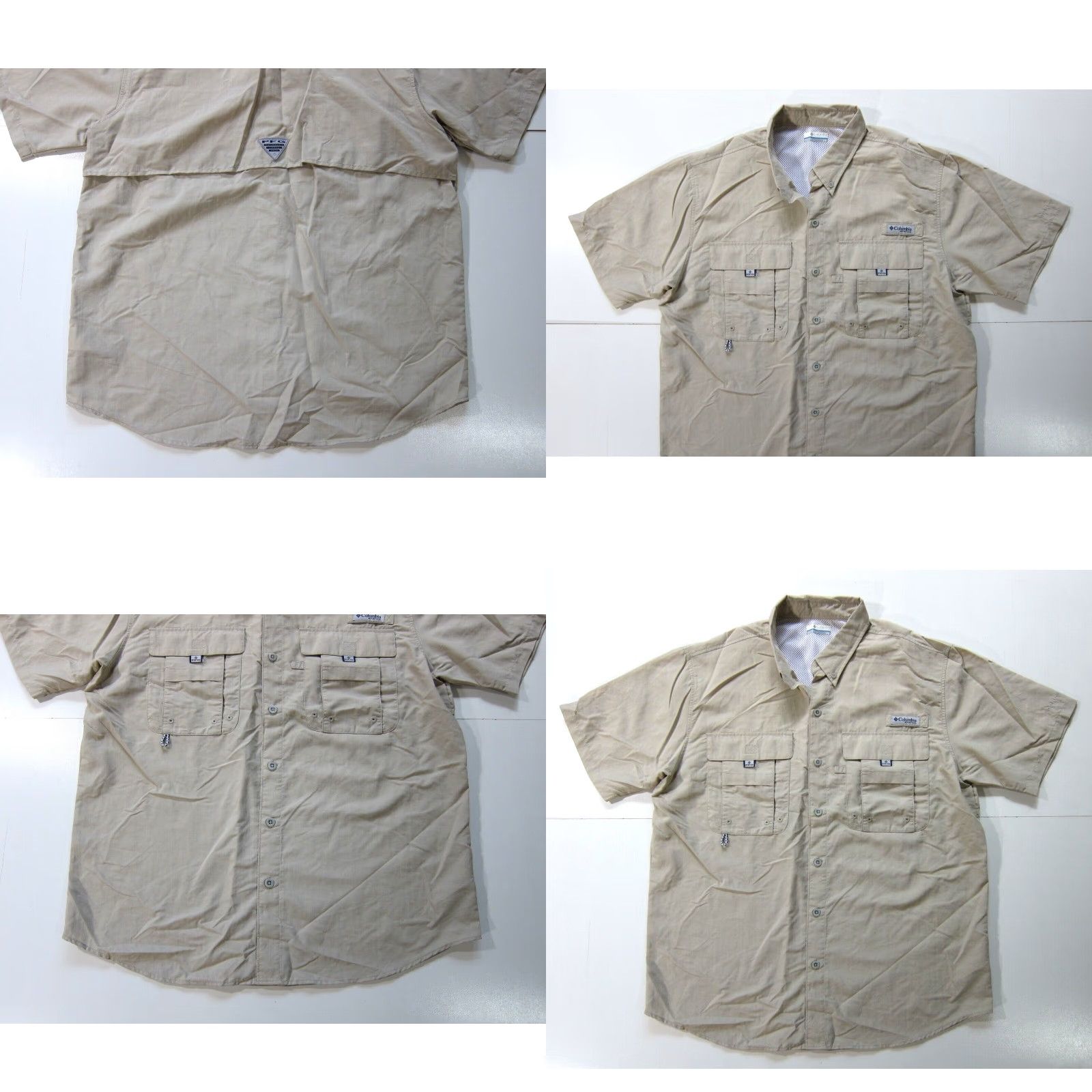 Vintage Columbia Lightweight Nylon Beige Pocket Vented Button Down Short Sleeve Shirt Men L Size US L / EU 52-54 / 3 - 8 Thumbnail