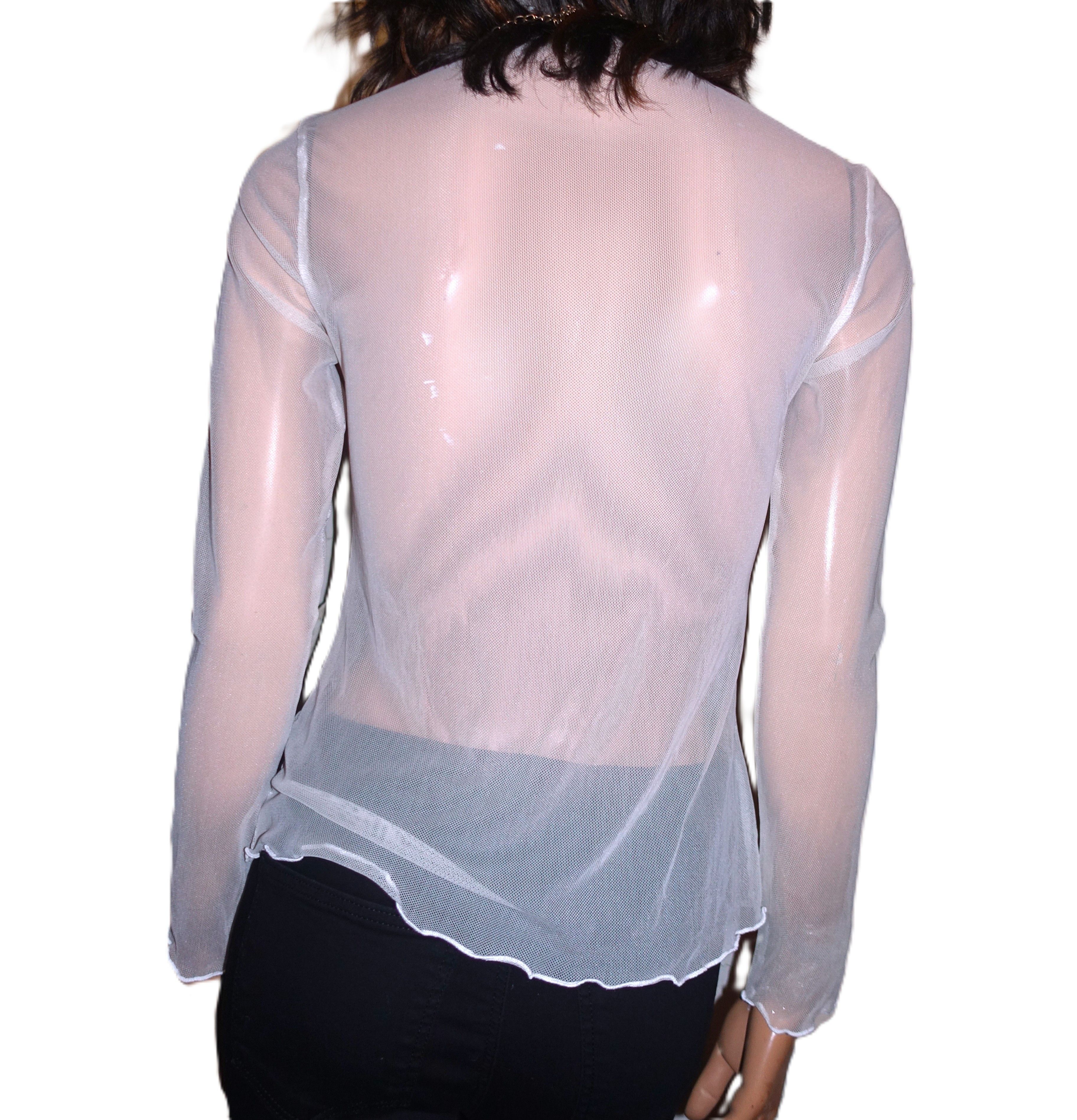 Vintage White Sheer Blouse S Size S / US 4 / IT 40 - 5 Thumbnail