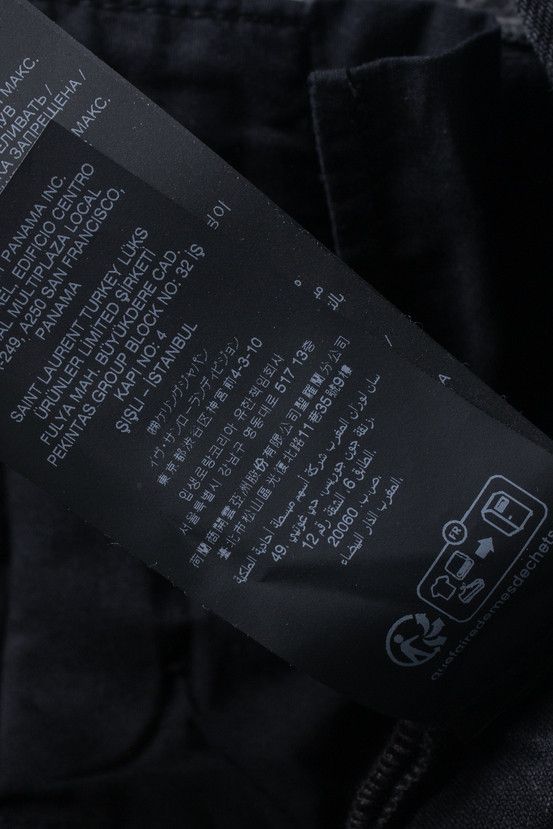 Saint Laurent Paris Saint Laurent, V waist long baggy jeans in black Size 28" / US 6 / IT 42 - 6 Thumbnail