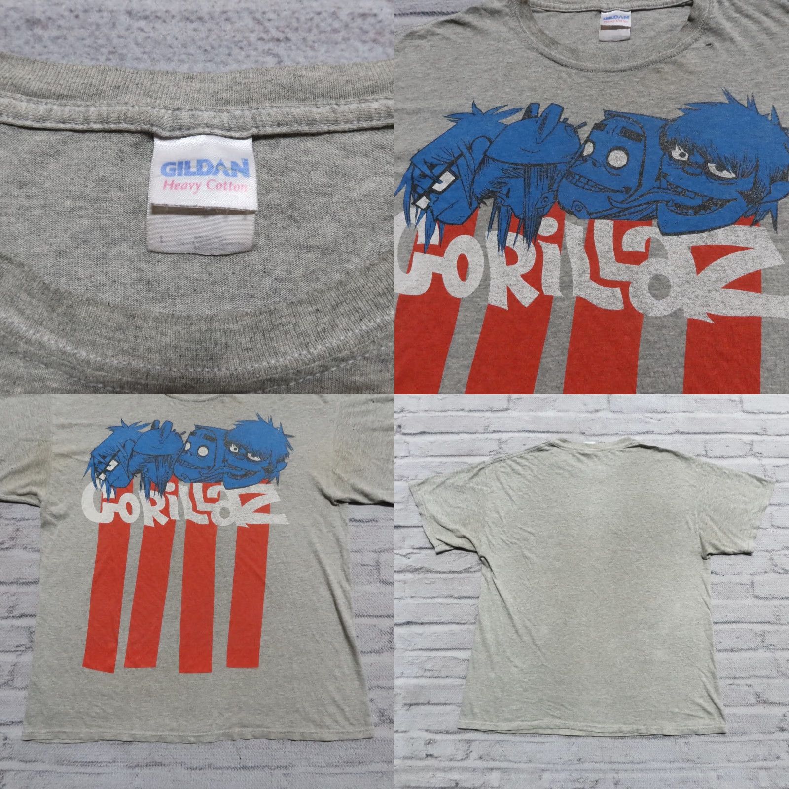 Gildan Vintage Gorillaz Band Shirt L Mens Heather Distressed Pre-owned 90s Concert Tee Size US L / EU 52-54 / 3 - 8 Thumbnail