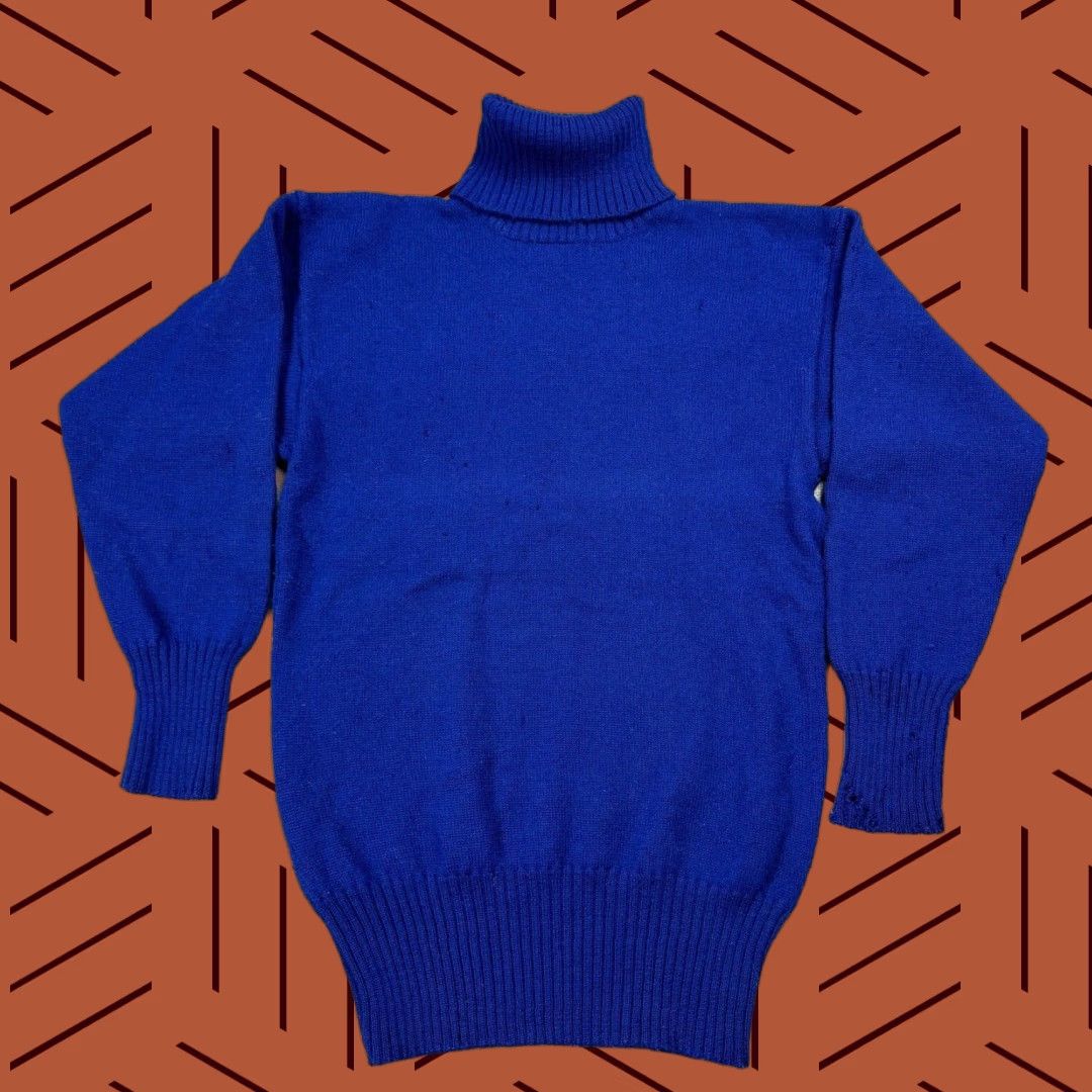 Gap VINTAGE Gap Men’s Wool Turtleneck Sweater Pullover Long Sleeve Solid Blue S Distressed Casual Winter Size US S / EU 44-46 / 1 - 1 Thumbnail
