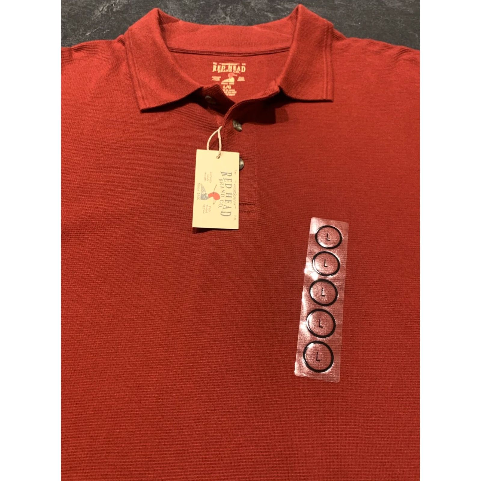 Vintage RedHead Golf Polo Shirt Short Sleeve Solid Red Mens Large Size US L / EU 52-54 / 3 - 3 Thumbnail