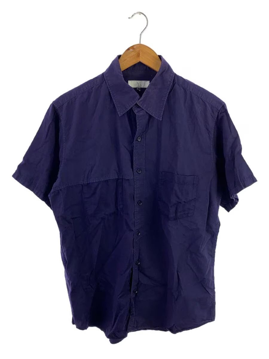 image of Yohji Yamamoto x YS Yamamoto Reconstructed Short Sleeve Button Shirt in Navy, Men's (Size XL)