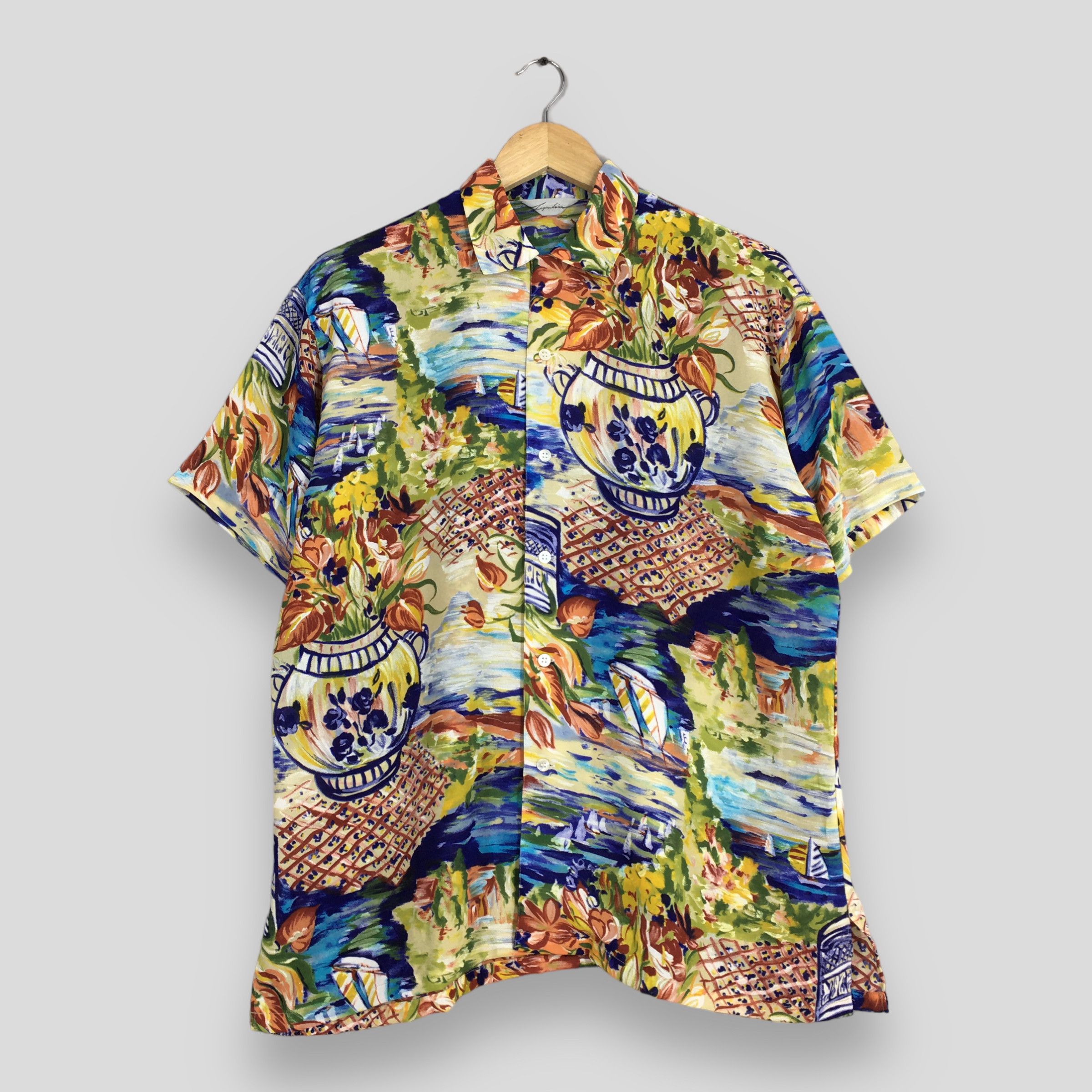 Life's a Beach Vintage Hawaiian Floral Printed Graphics Aloha Shirt Large Size US L / EU 52-54 / 3 - 1 Thumbnail