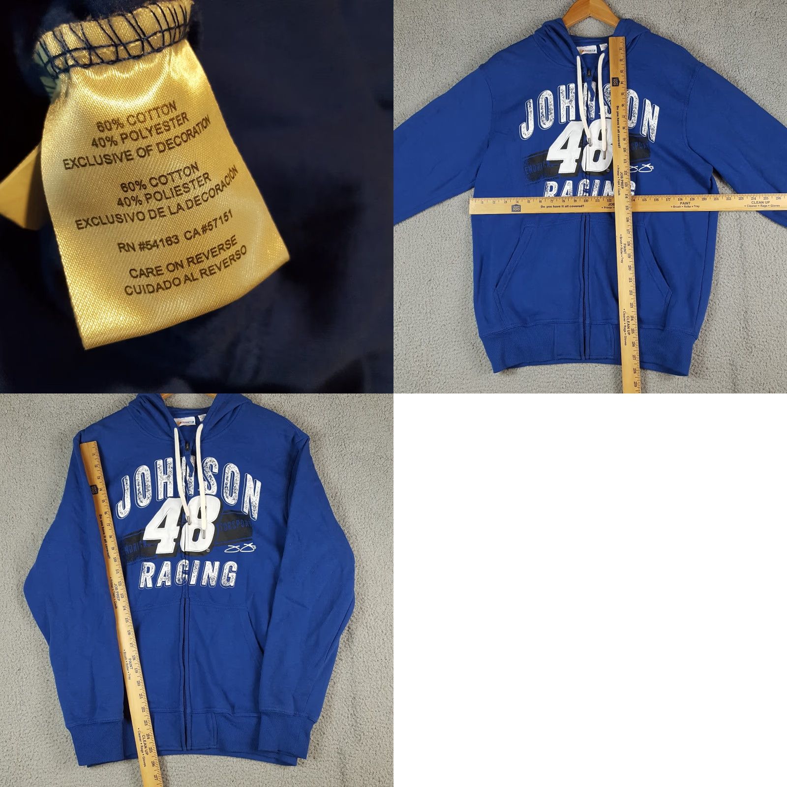 NASCAR VINTAGE NASCAR Jimmie Johnson Hoodie Shirt Men L Blue Crewneck Hooded Pullover Sweatshirt 90s College Sports USA Size US L / EU 52-54 / 3 - 8 Thumbnail
