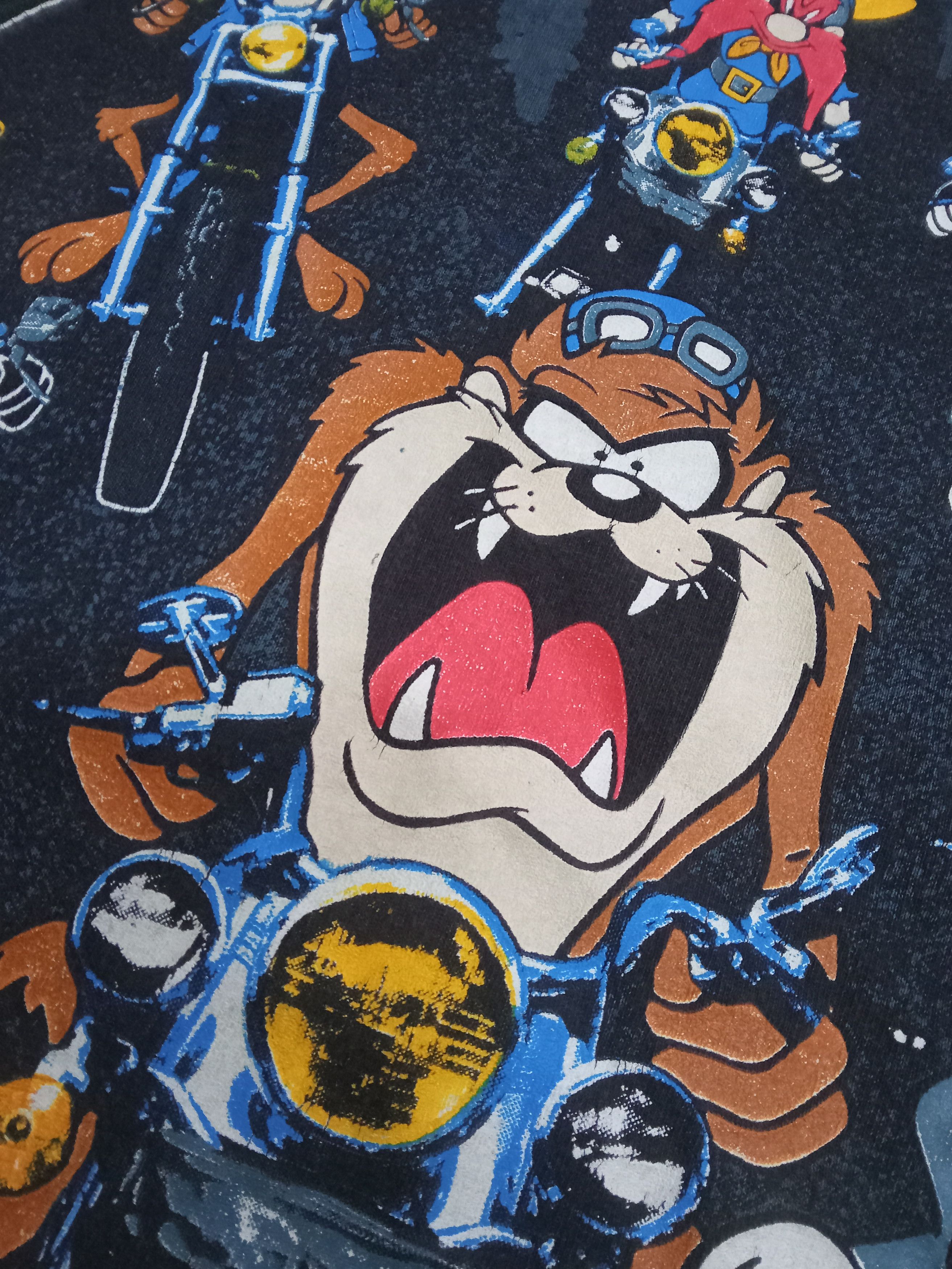 Warner Bros Warner Bros Characters Riding Harley Vintage T Shirt Size US L / EU 52-54 / 3 - 6 Thumbnail