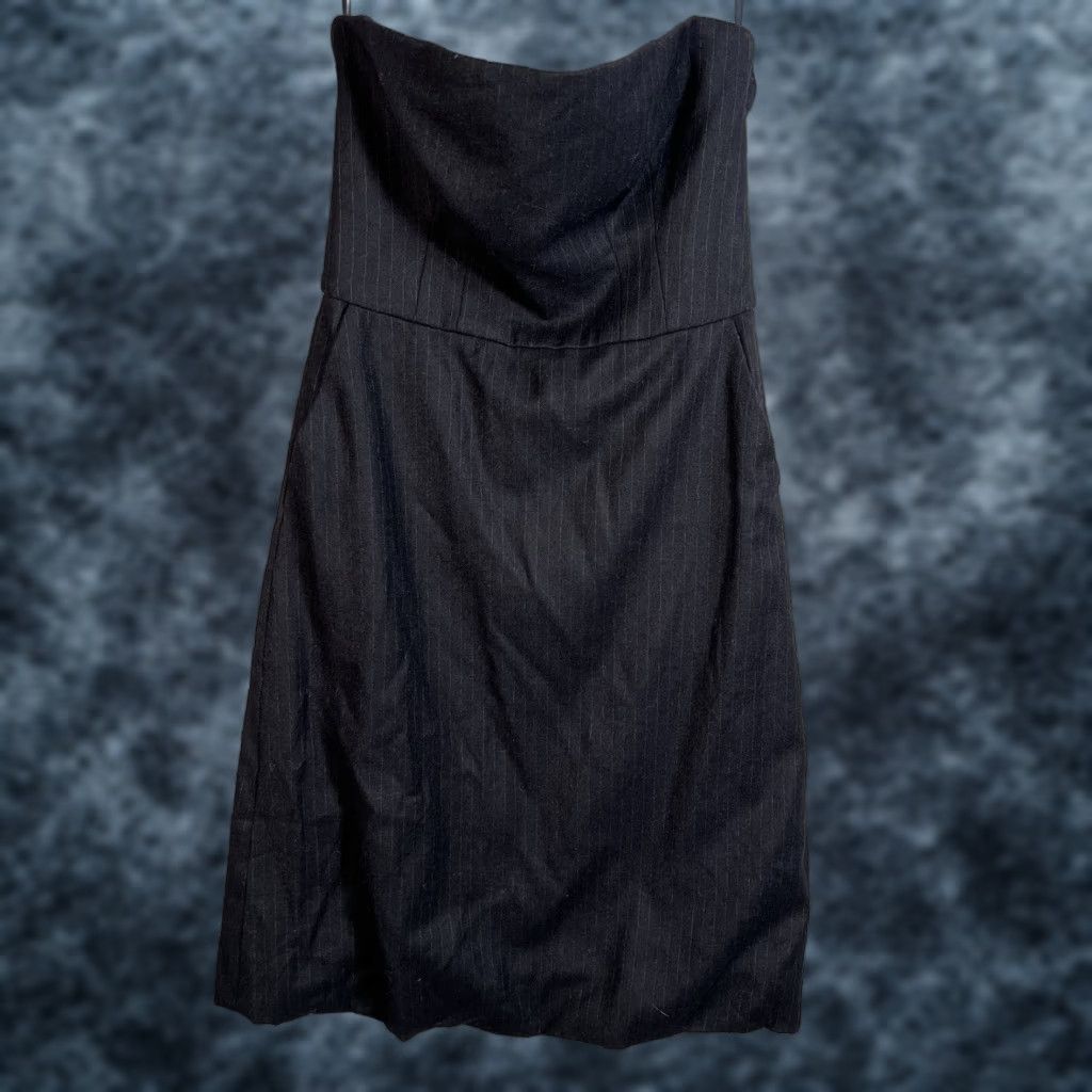 Club Monaco VINTAGE Club Monaco Dress Adult Womens Sz 2 Gray Wool Blend Pin Stripe Strapless Bubble Mini Womens Size XS / US 0-2 / IT 36-38 - 1 Thumbnail