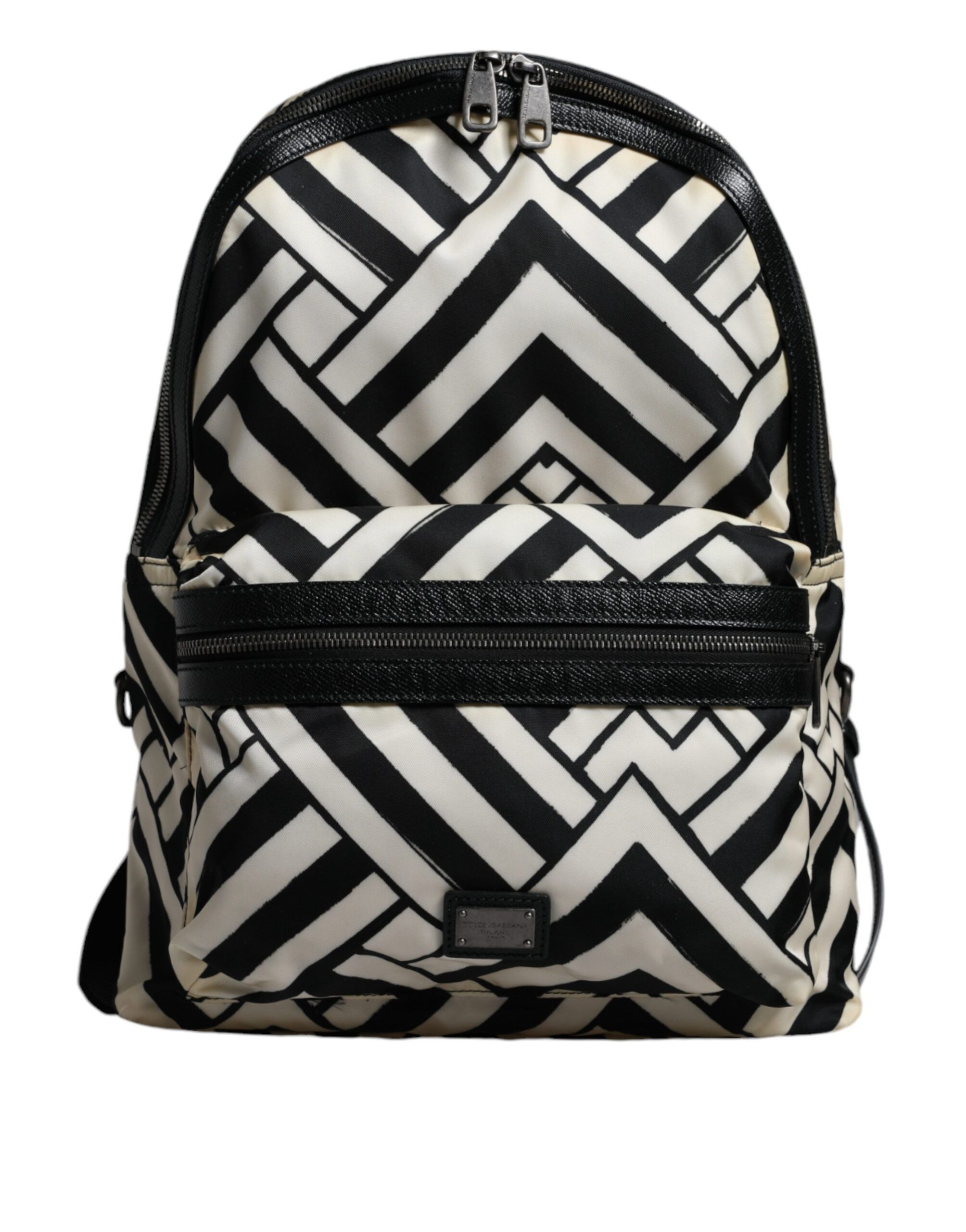 Dolce & Gabbana Black White Nylon Leather Travel Back Pack Women's Bag Size ONE SIZE - 1 Thumbnail