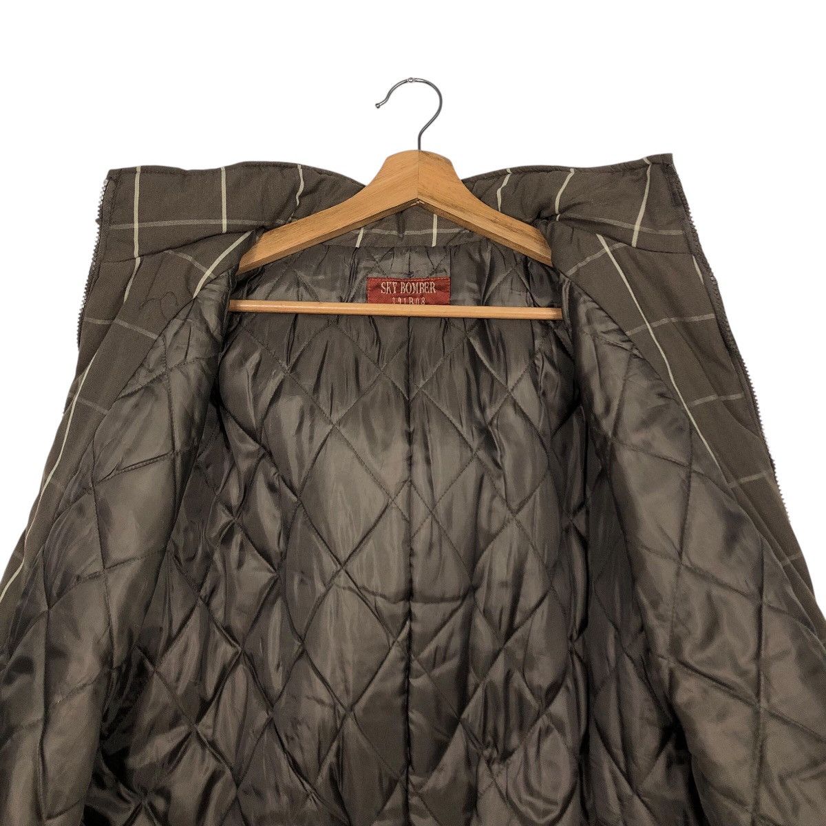 Japanese Brand Vintage Sky Bomber Faux Fur Trim Military Grid Jacket Size US L / EU 52-54 / 3 - 16 Thumbnail