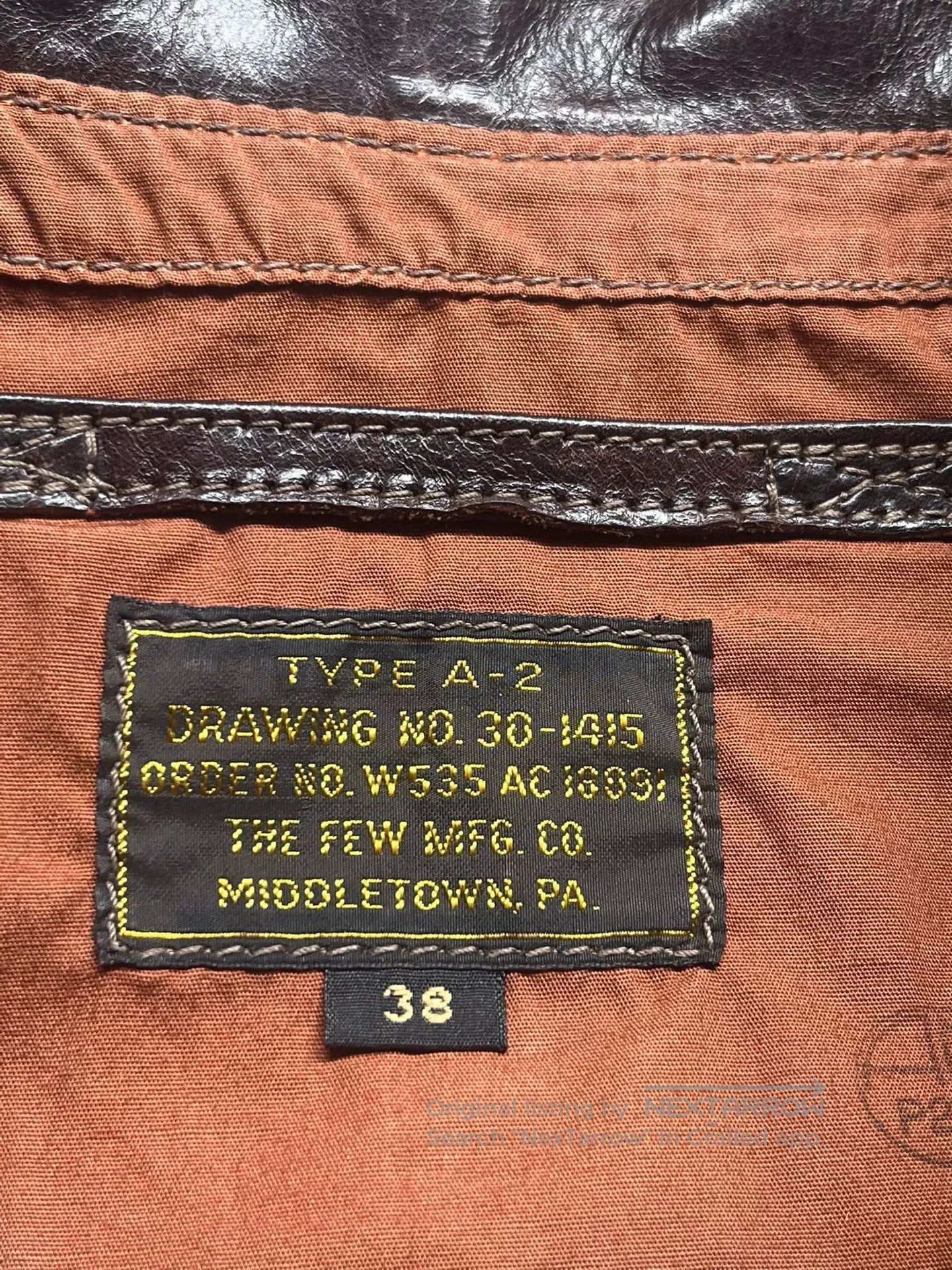Buco The Few A2 Pilot Leather Jacket. Size US M / EU 48-50 / 2 - 7 Thumbnail