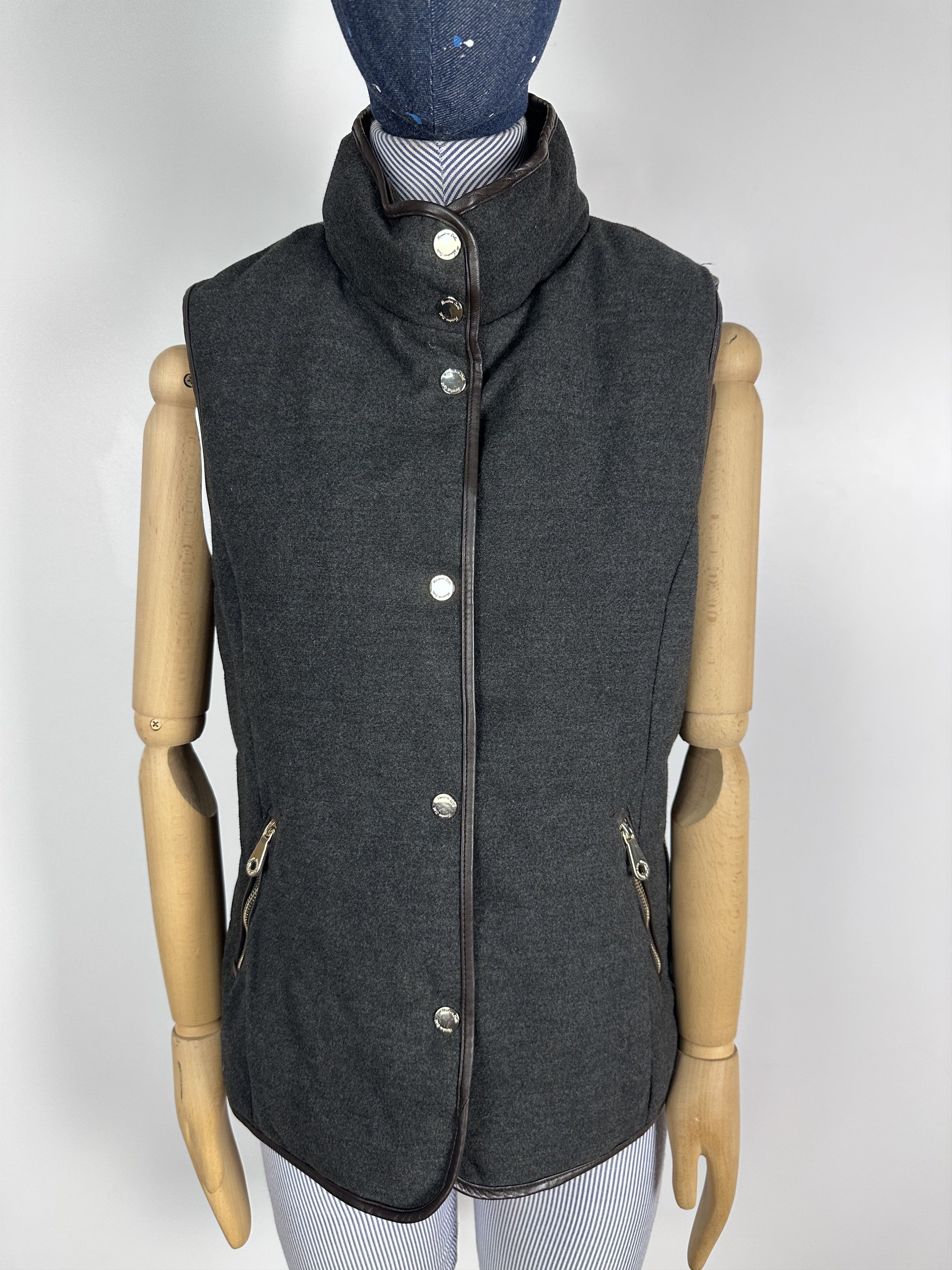 Massimo Dutti Massimo Dutti Womens Wool Vest Coat Gray Size L Size L / US 10 / IT 46 - 2 Thumbnail
