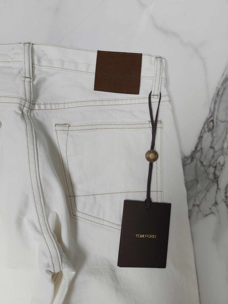 Tom Ford o1sm1stk0824 Classic Stitched Jeans in White Size US 33 - 3 Thumbnail
