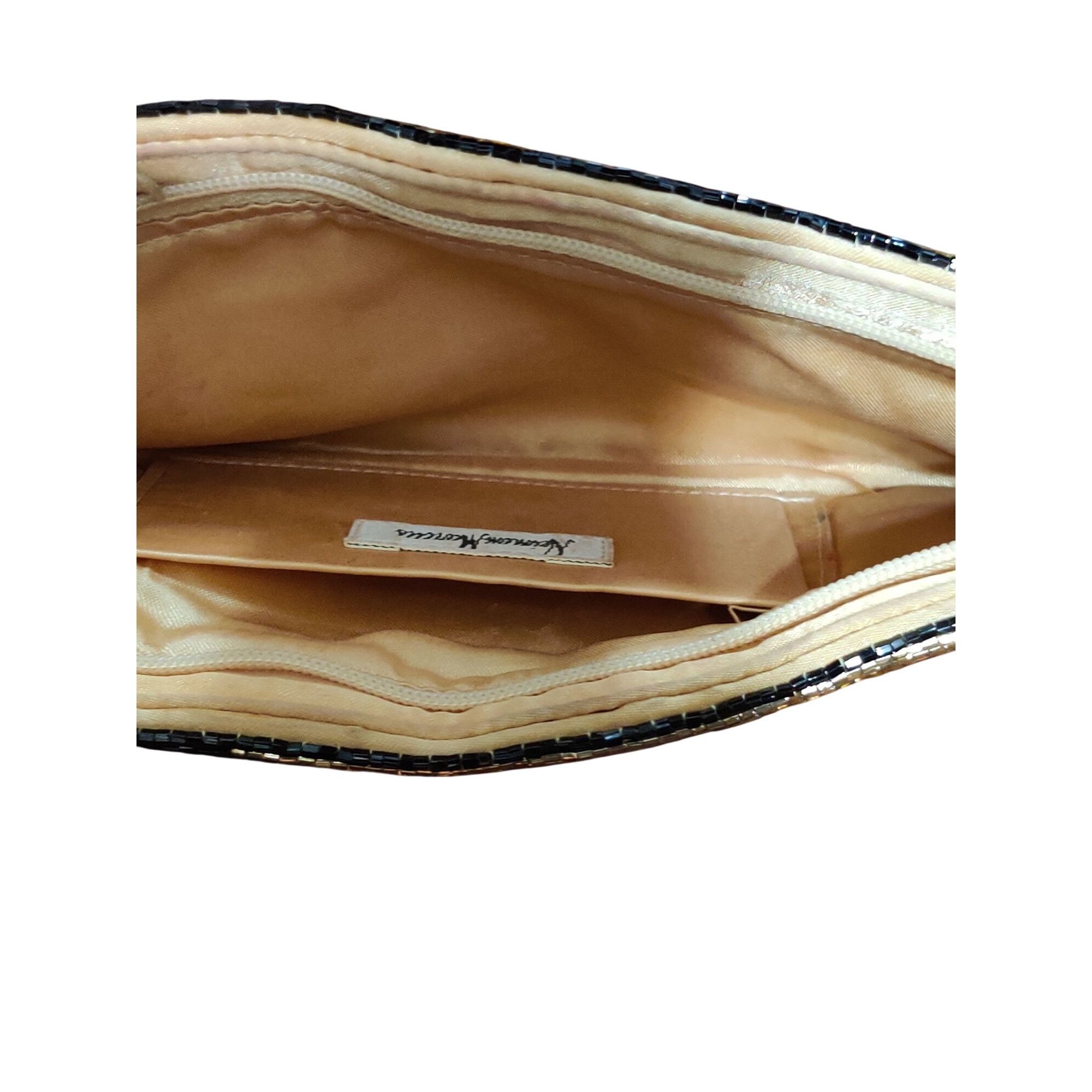 Neiman Marcus Neiman Marcus Womens Clutch Gold Black Brown Beaded Clutch L Size ONE SIZE - 8 Thumbnail