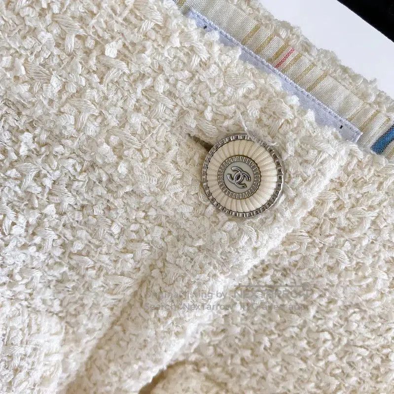 Chanel Chanel White Cotton Short Skirt for Women . Size 23" - 5 Thumbnail
