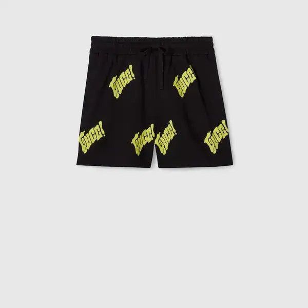 Gucci o1la5ras0426 Embroidered Cotton Jersey Shorts in Black Size US 28 / EU 44 - 1 Thumbnail