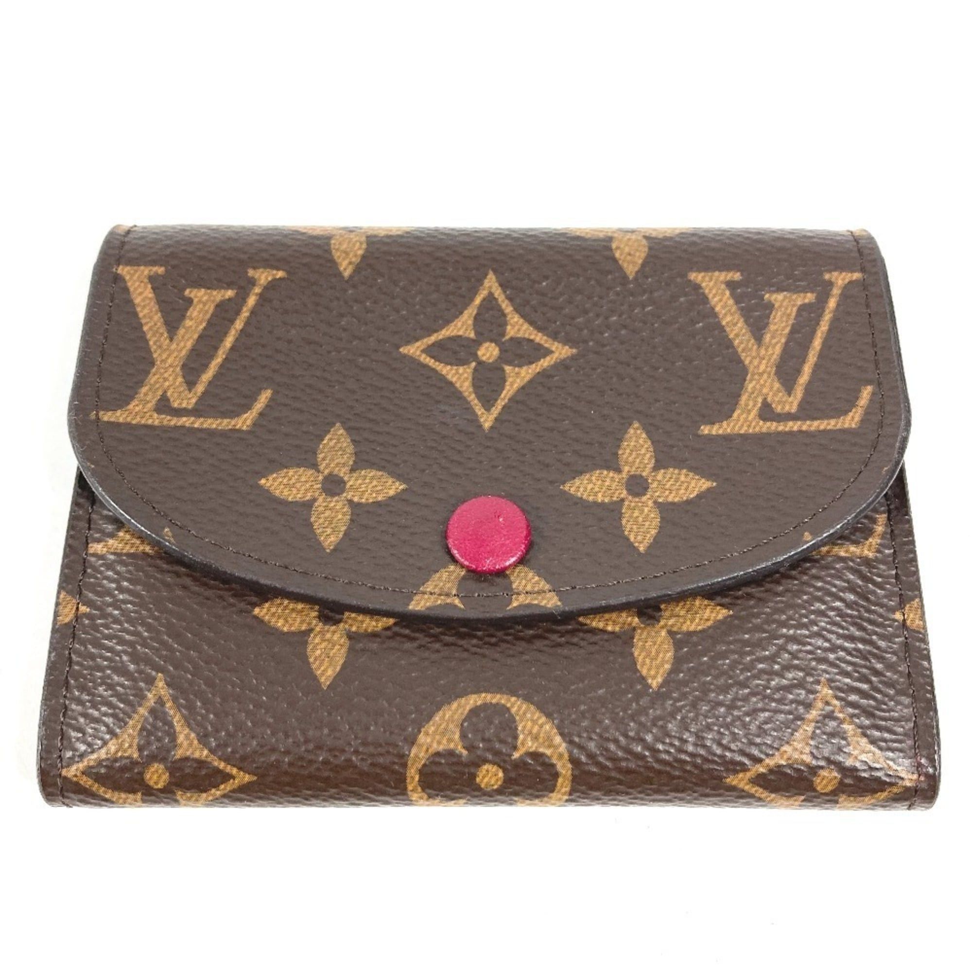 Louis Vuitton LOUIS VUITTON M41939 Monogram Portemonnaie Rosalie Compact Wallet, Flap, Bi-fold Canvas, Men's/Women's, Fuchsia Brown Size ONE SIZE - 1 Thumbnail